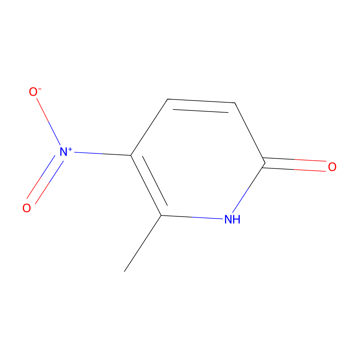 2-Hydroxy-6-methyl-5-nitropyridine molecular structure, CAS 28489-45-4