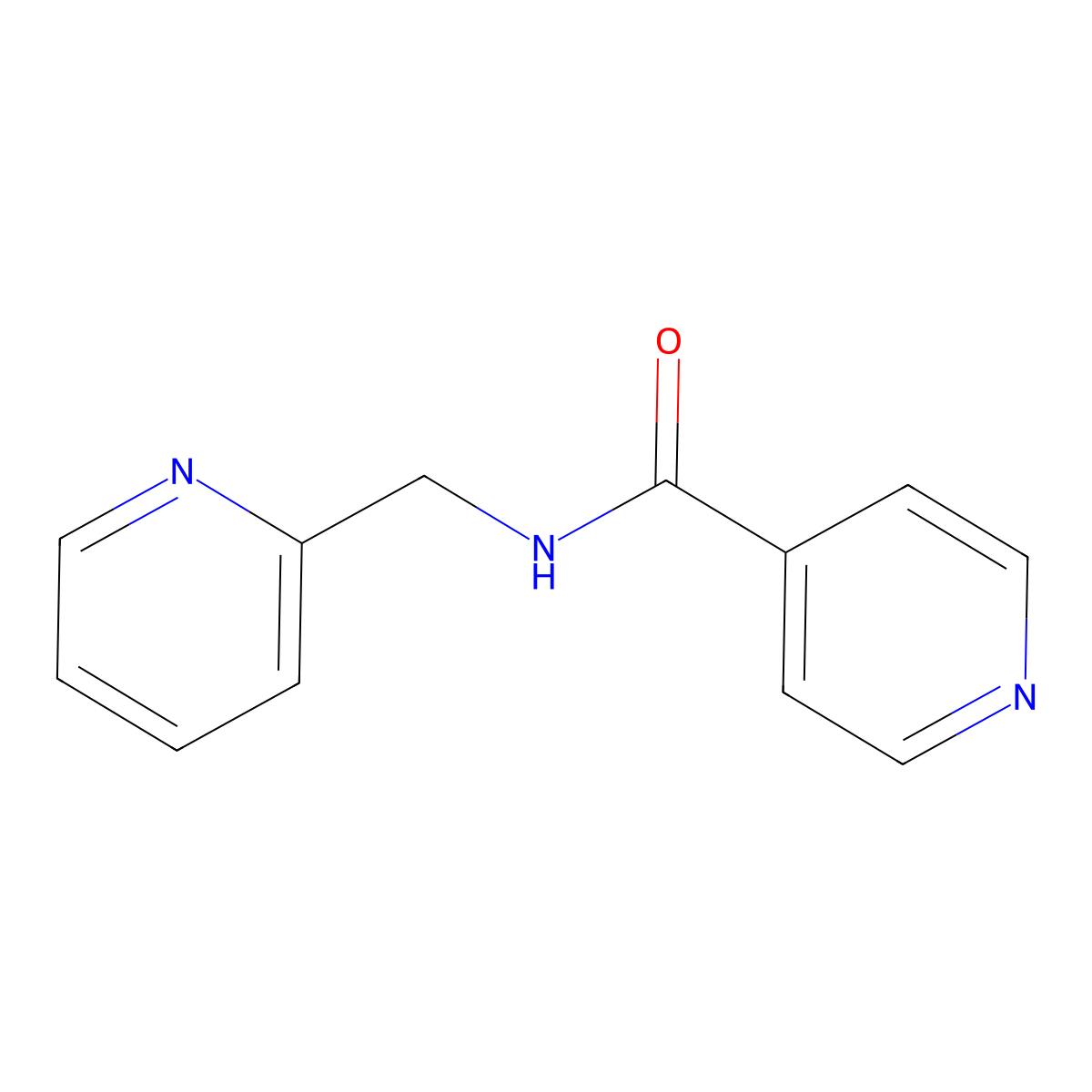 N-[(pyridin-2-yl)methyl]pyridine-4-carboxamide molecular structure, CAS 28489-54-5