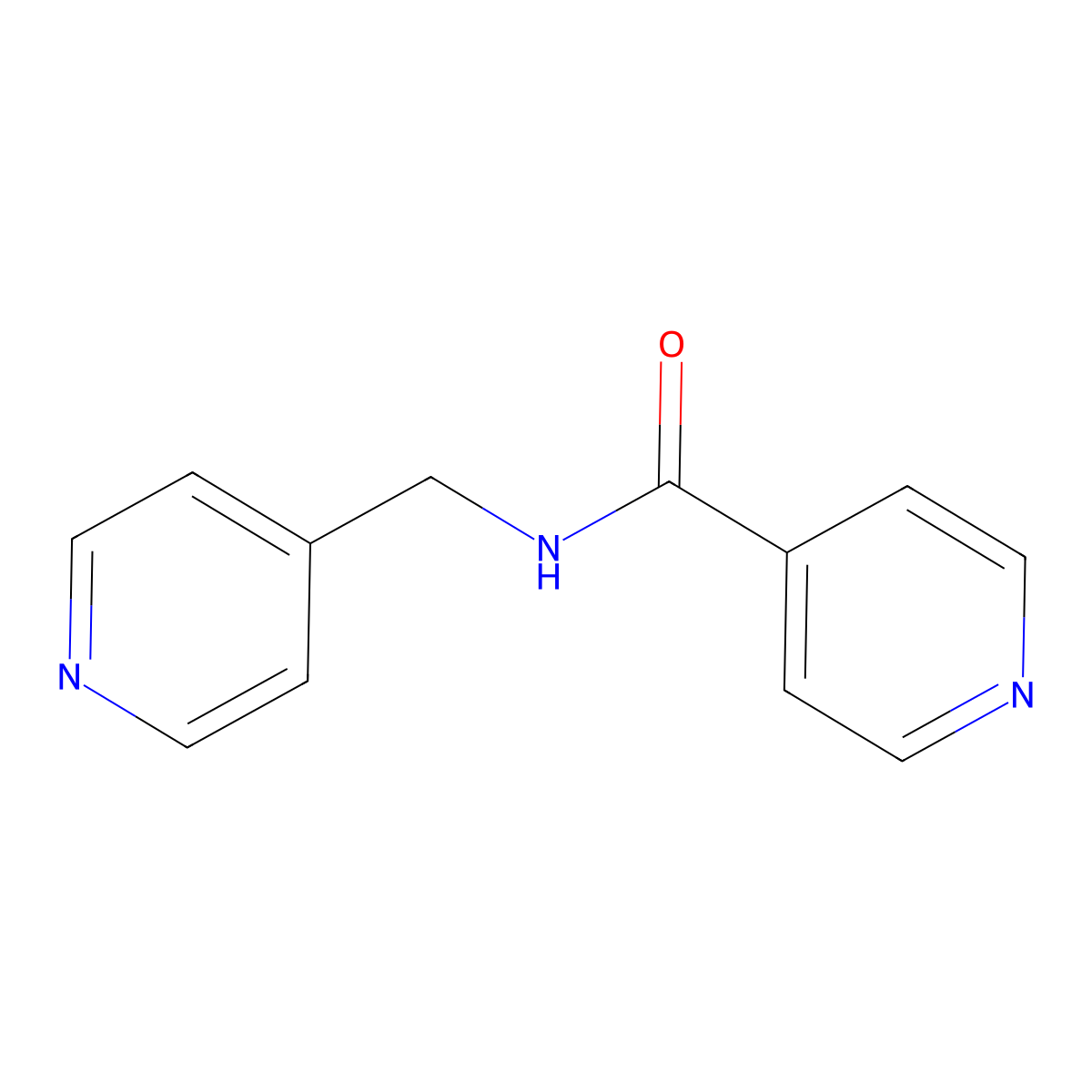 4-Pyridinecarboxamide, N-(4-pyridinylmethyl)- molecular structure, CAS 28489-58-9