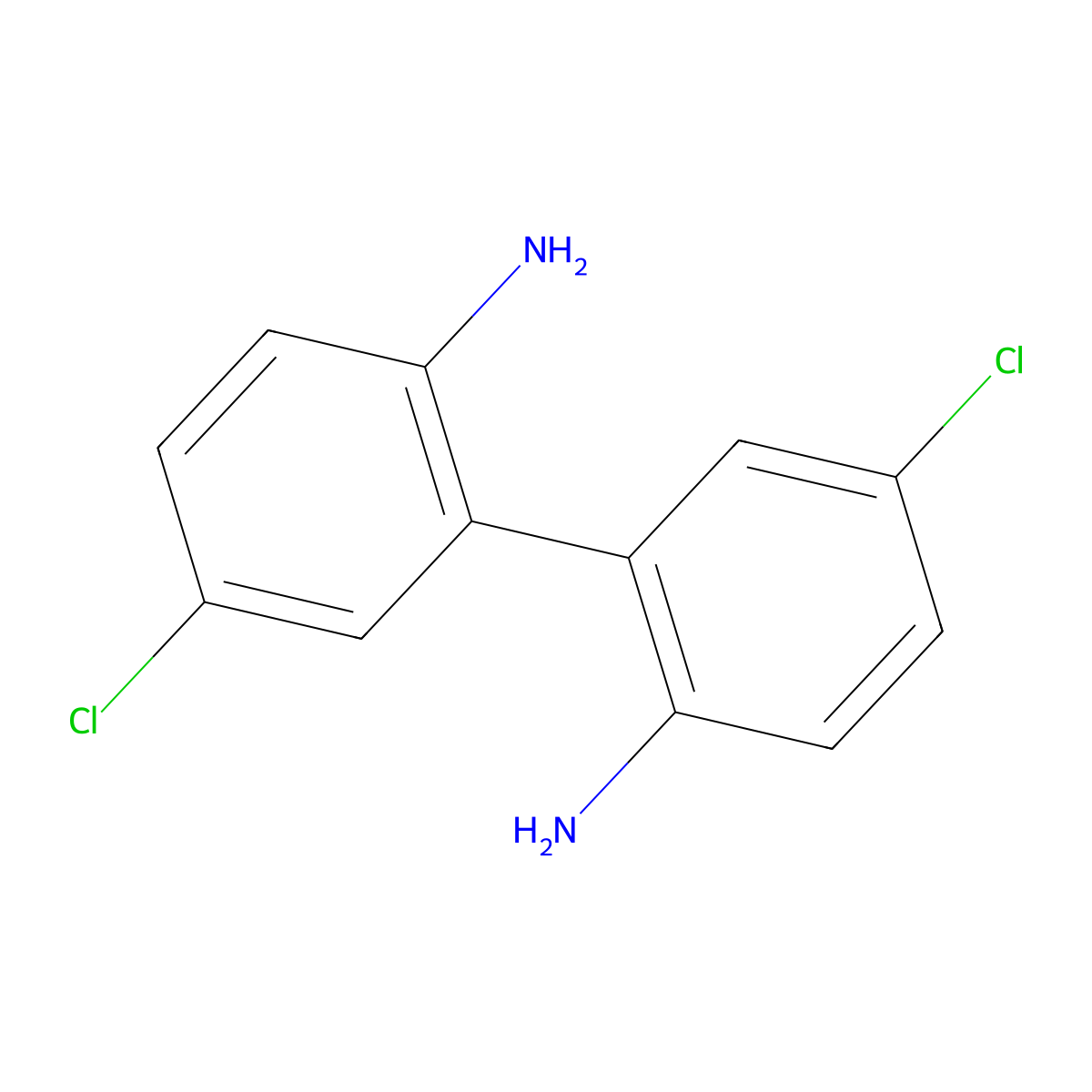 5,5'-Dichloro-[1,1'-biphenyl]-2,2'-diamine molecular structure, CAS 2849-36-7