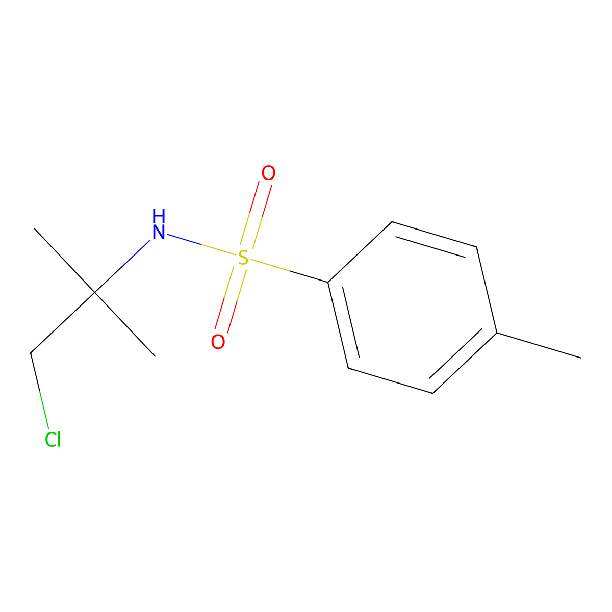 N-(2-chloro-1,1-dimethylethyl)-4-methylbenzenesulfonamide molecular structure, CAS 2849-74-3