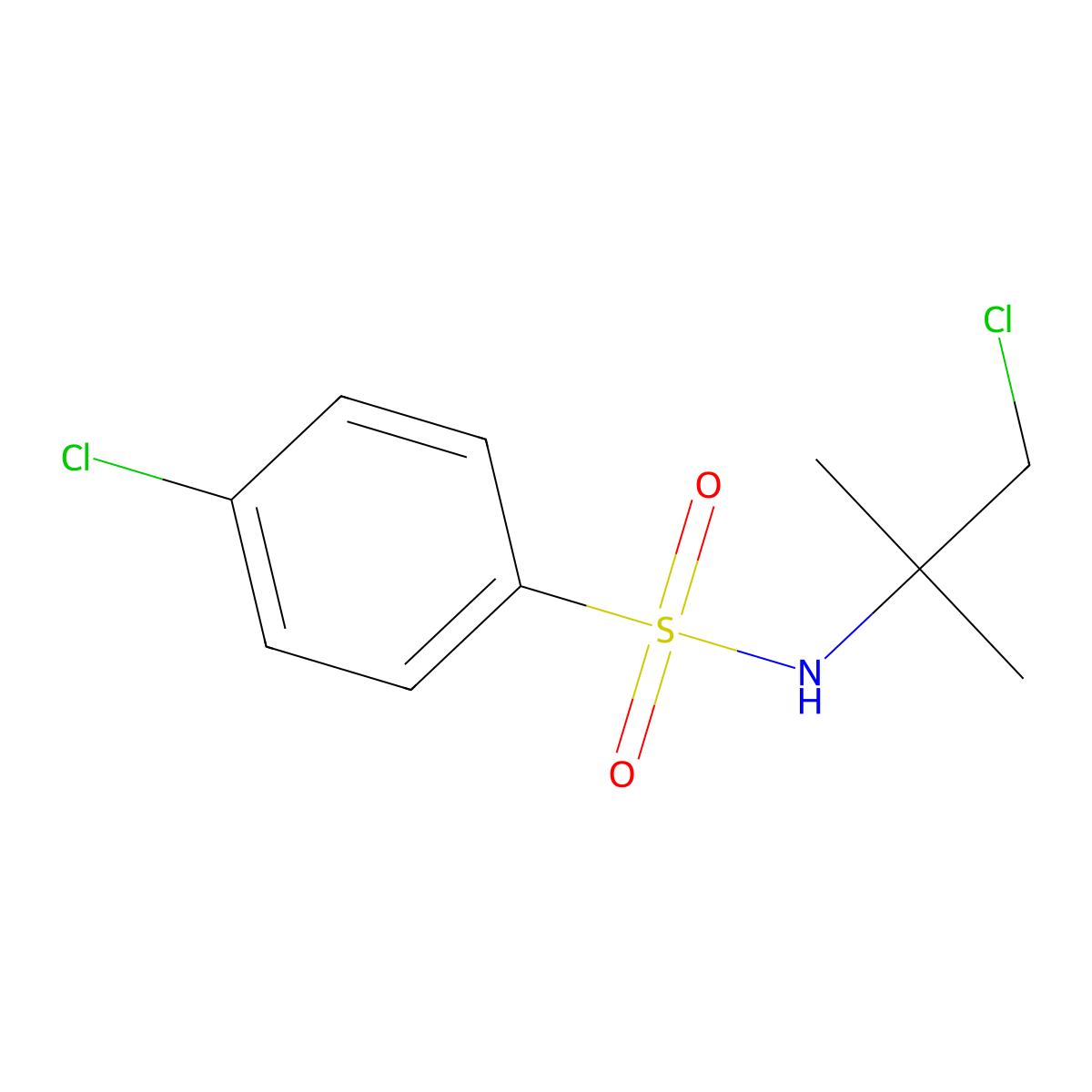 4-chloro-N-(2-chloro-1,1-dimethylethyl)benzenesulfonamide molecular structure, CAS 2849-75-4