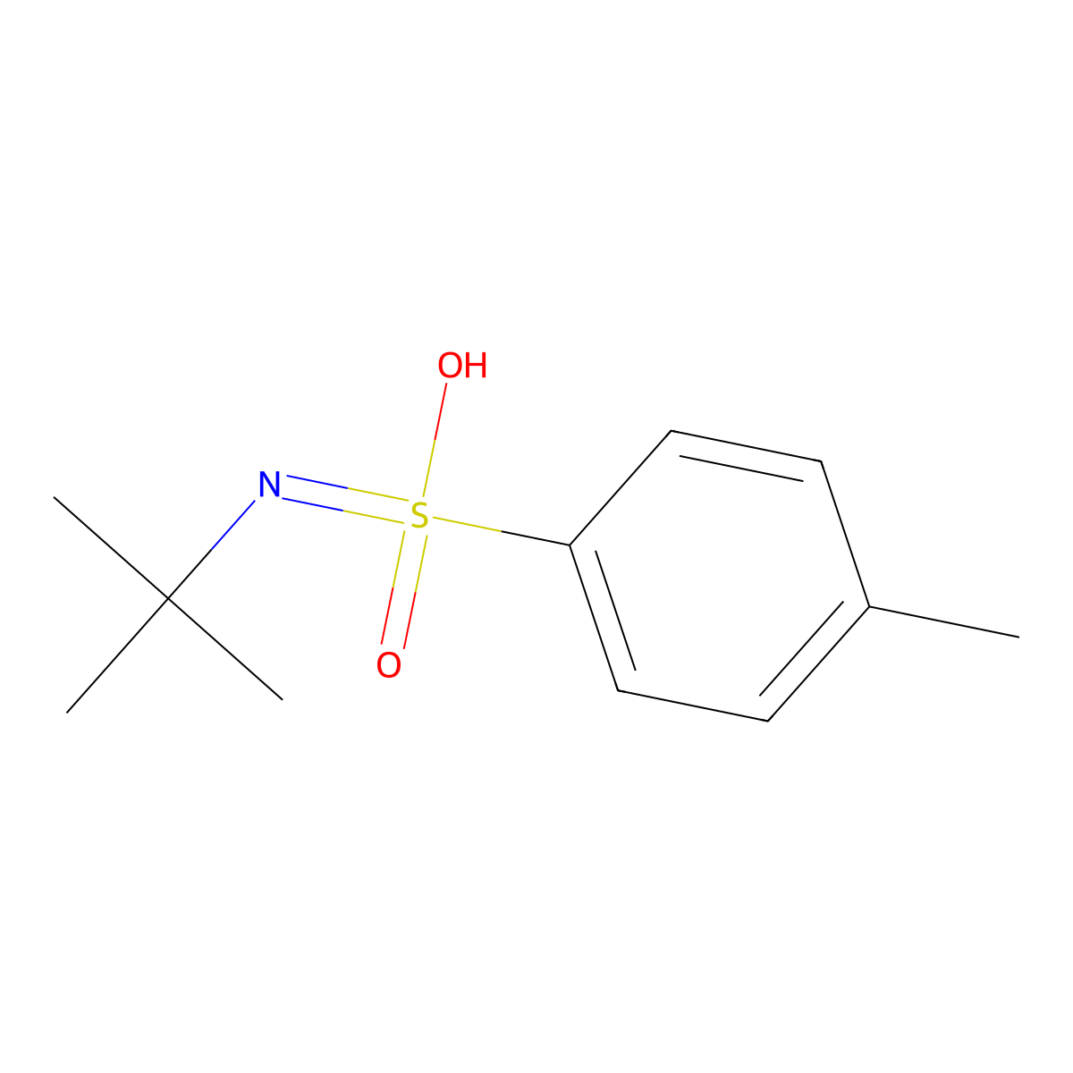 Benzenesulfonamide, N-(1,1-dimethylethyl)-4-methyl- molecular structure, CAS 2849-81-2