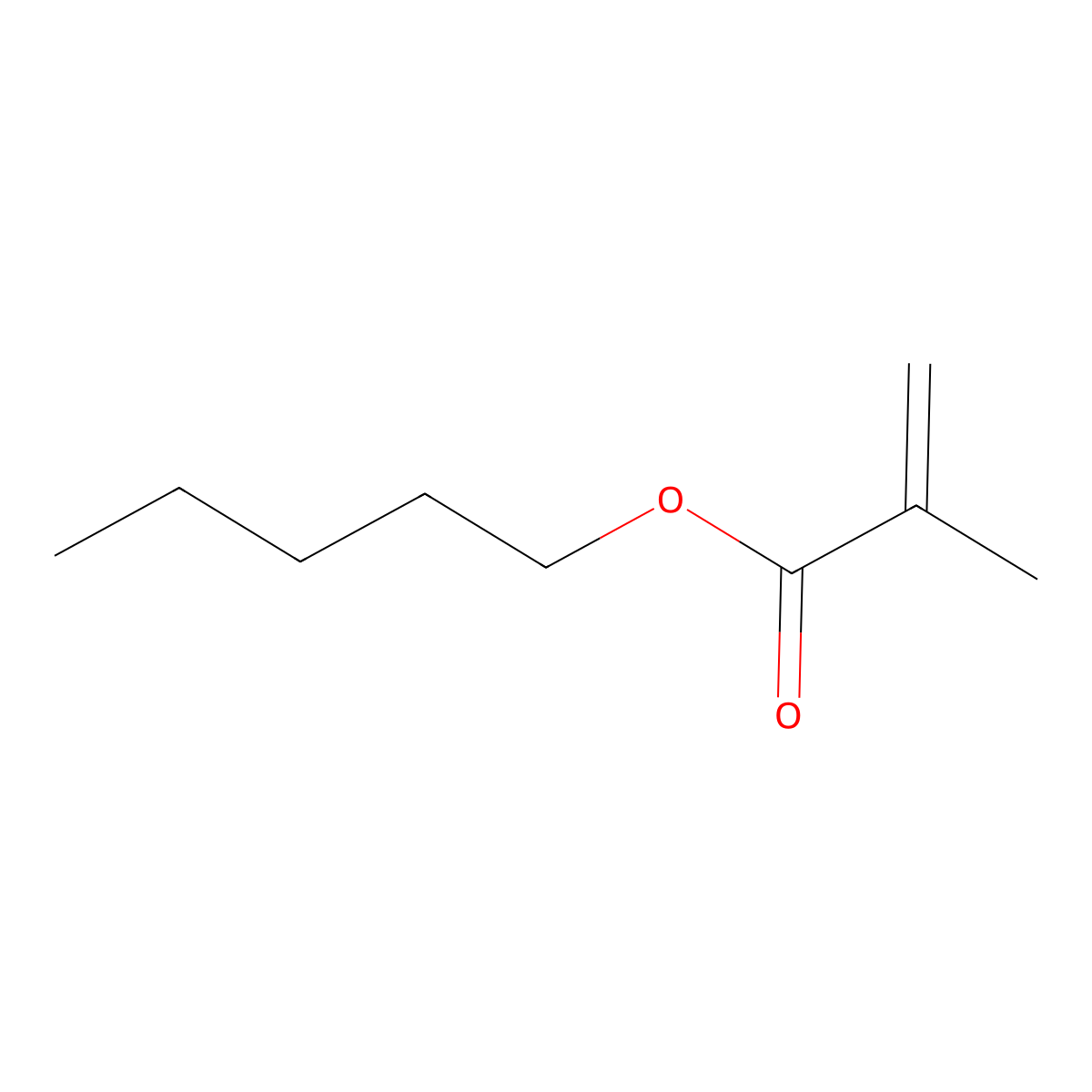 Pentyl methacrylate molecular structure, CAS 2849-98-1