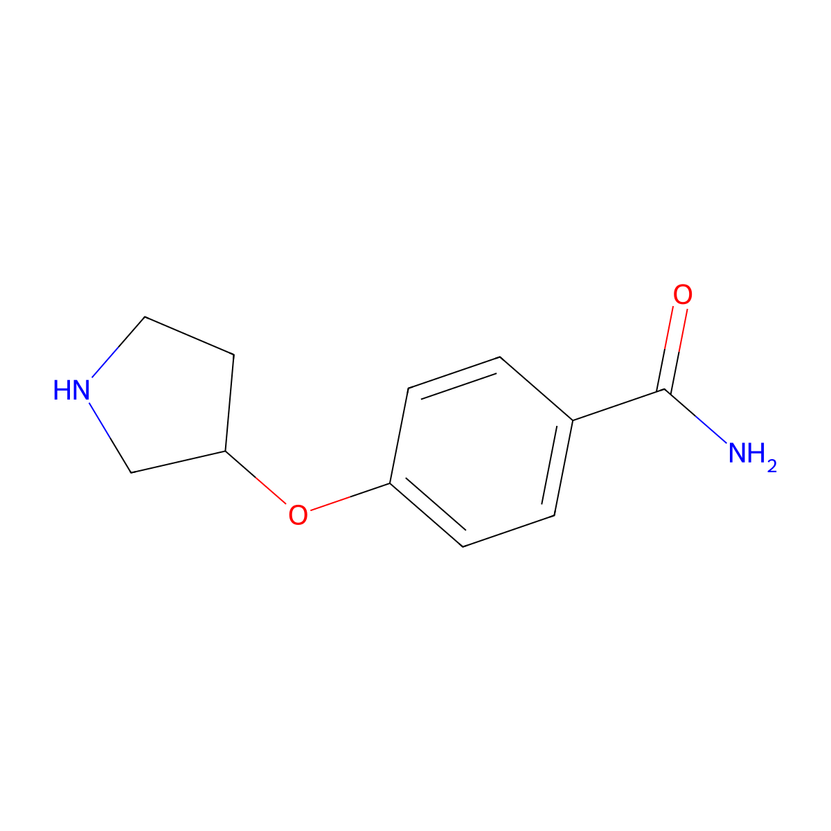 4-(Pyrrolidin-3-yloxy)benzamide molecular structure, CAS 28490-66-6