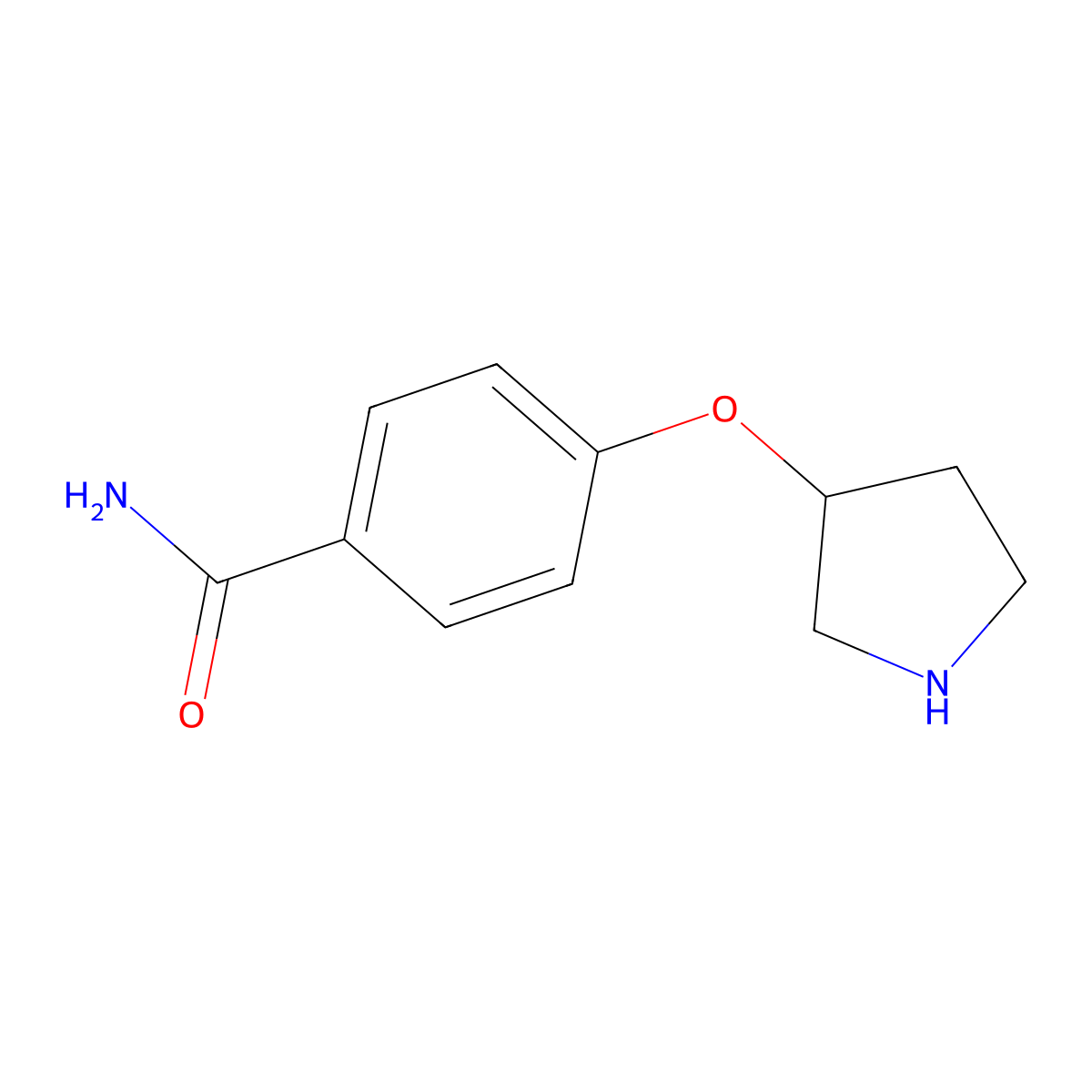 4-(Pyrrolidin-3-yloxy)benzamide molecular structure, CAS 28490-66-6