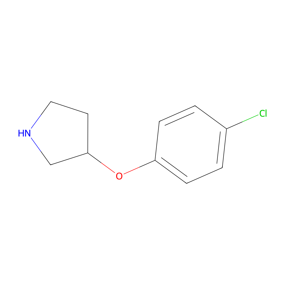 3-(4-Chlorophenoxy)pyrrolidine molecular structure, CAS 28491-02-3