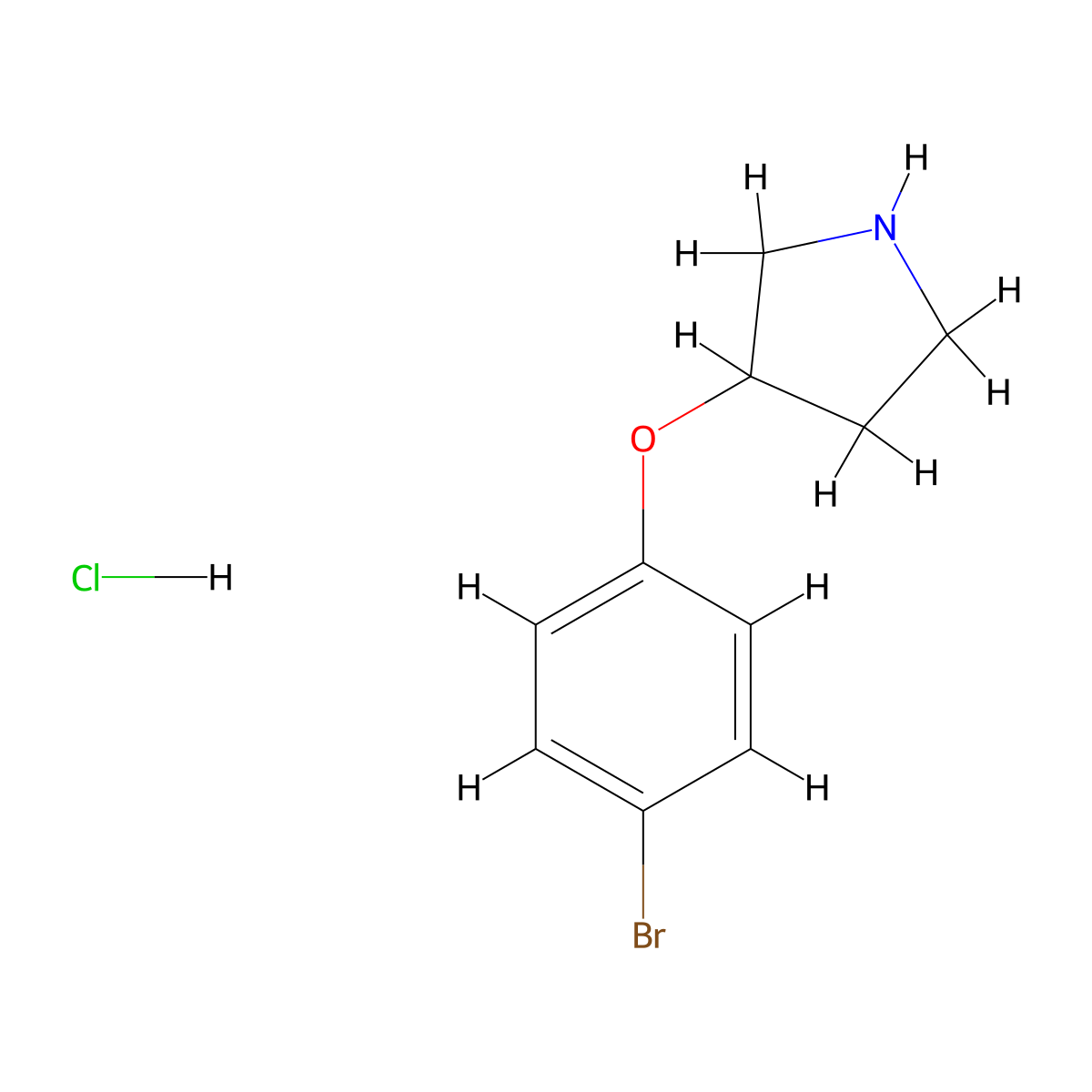 3-(4-Bromophenoxy)pyrrolidine hydrochloride molecular structure, CAS 28491-03-4