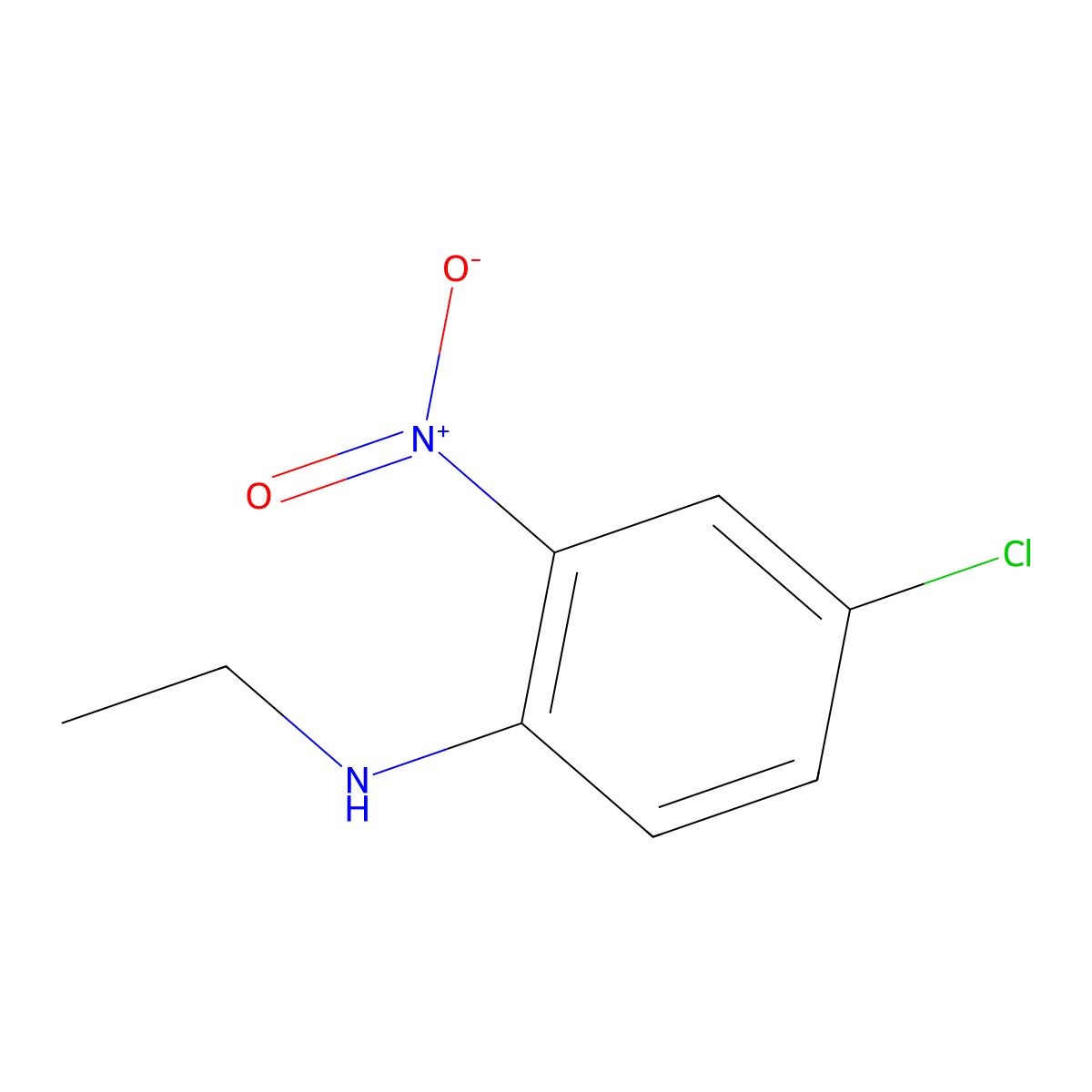 Benzenamine, 4-chloro-N-ethyl-2-nitro- molecular structure, CAS 28491-95-4