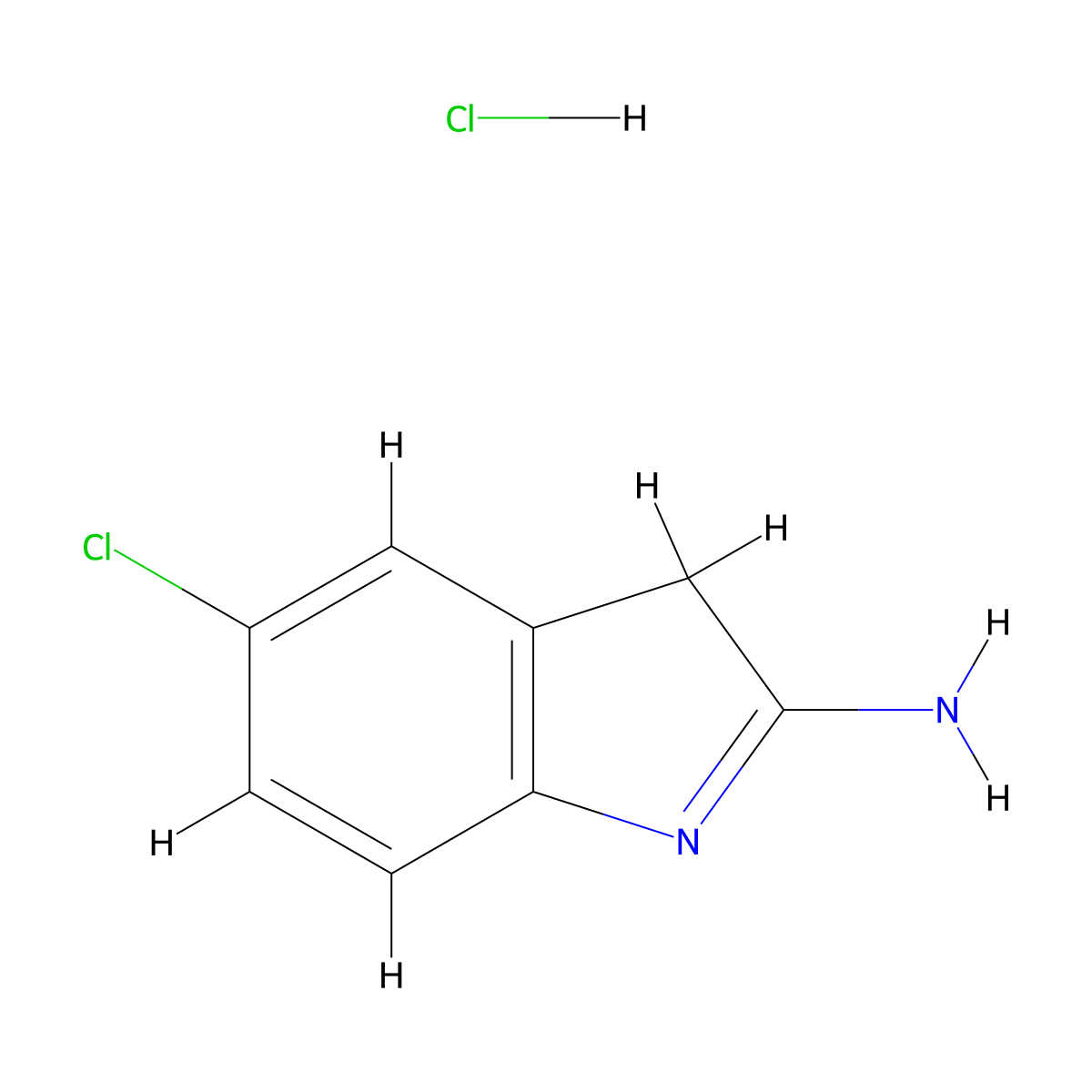 5-chloro-3H-indol-2-amine hydrochloride molecular structure, CAS 28492-99-1