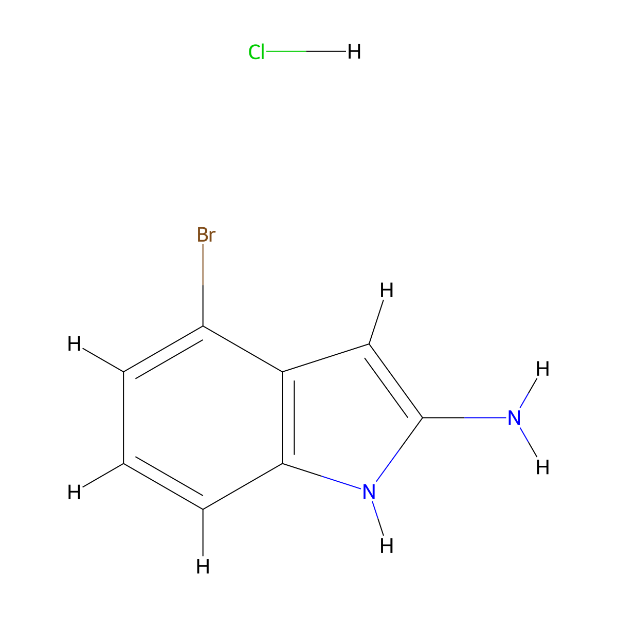 4-bromo-1H-indol-2-amine hydrochloride molecular structure, CAS 28493-01-8