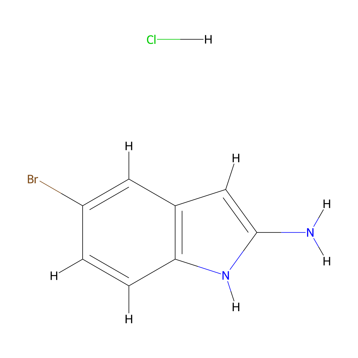 2-Amino-5-bromo-1H-indole hydrochloride molecular structure, CAS 28493-02-9