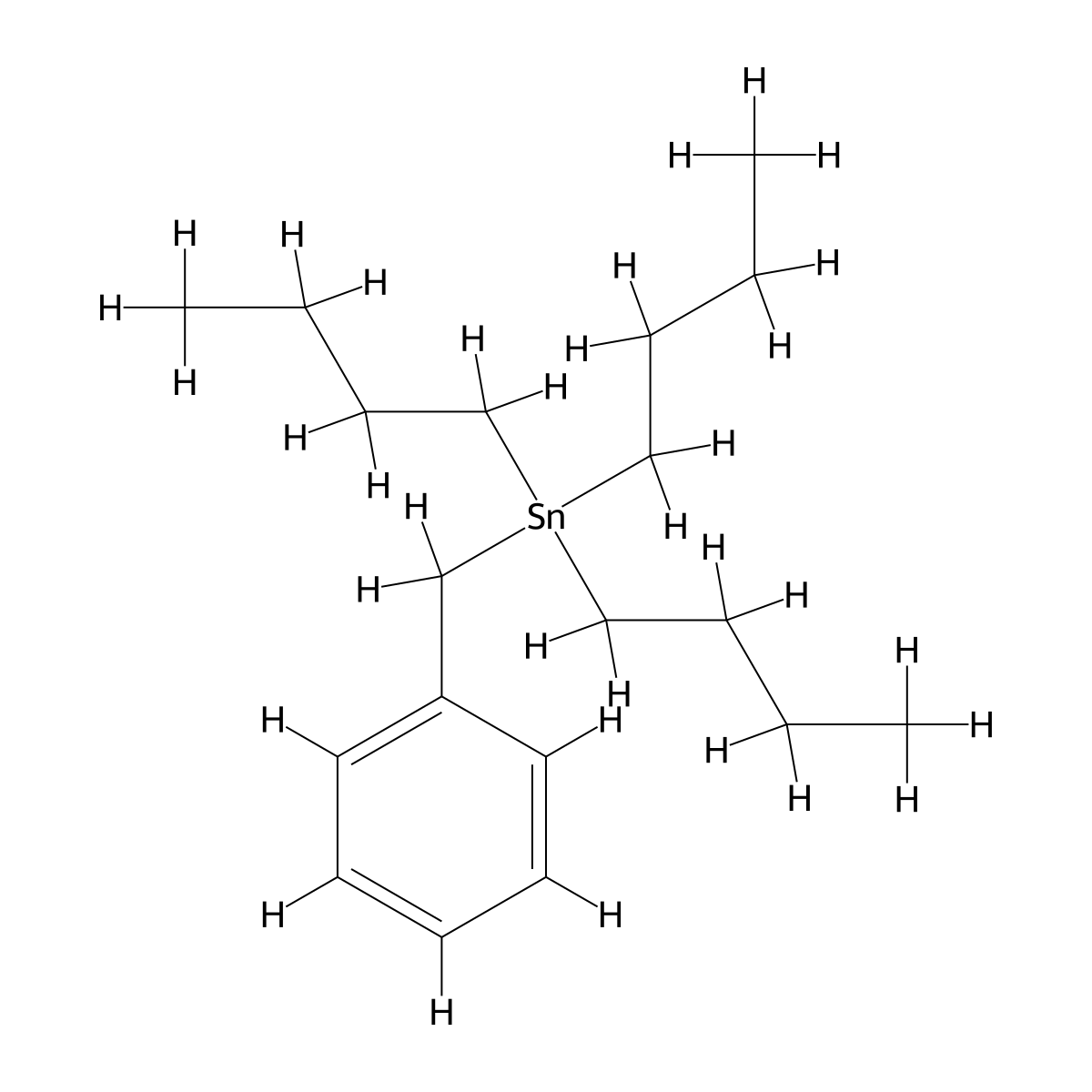 Stannane, tributyl(phenylmethyl)- molecular structure, CAS 28493-54-1