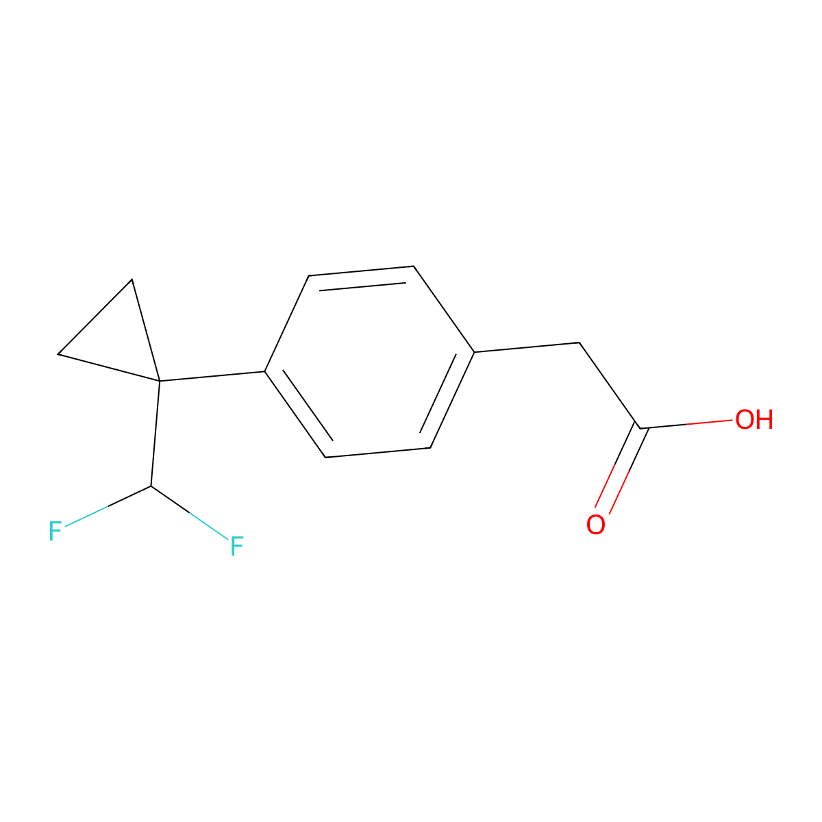 2-(4-(1-(Difluoromethyl)cyclopropyl)phenyl)acetic acid molecular structure, CAS 2849331-70-8