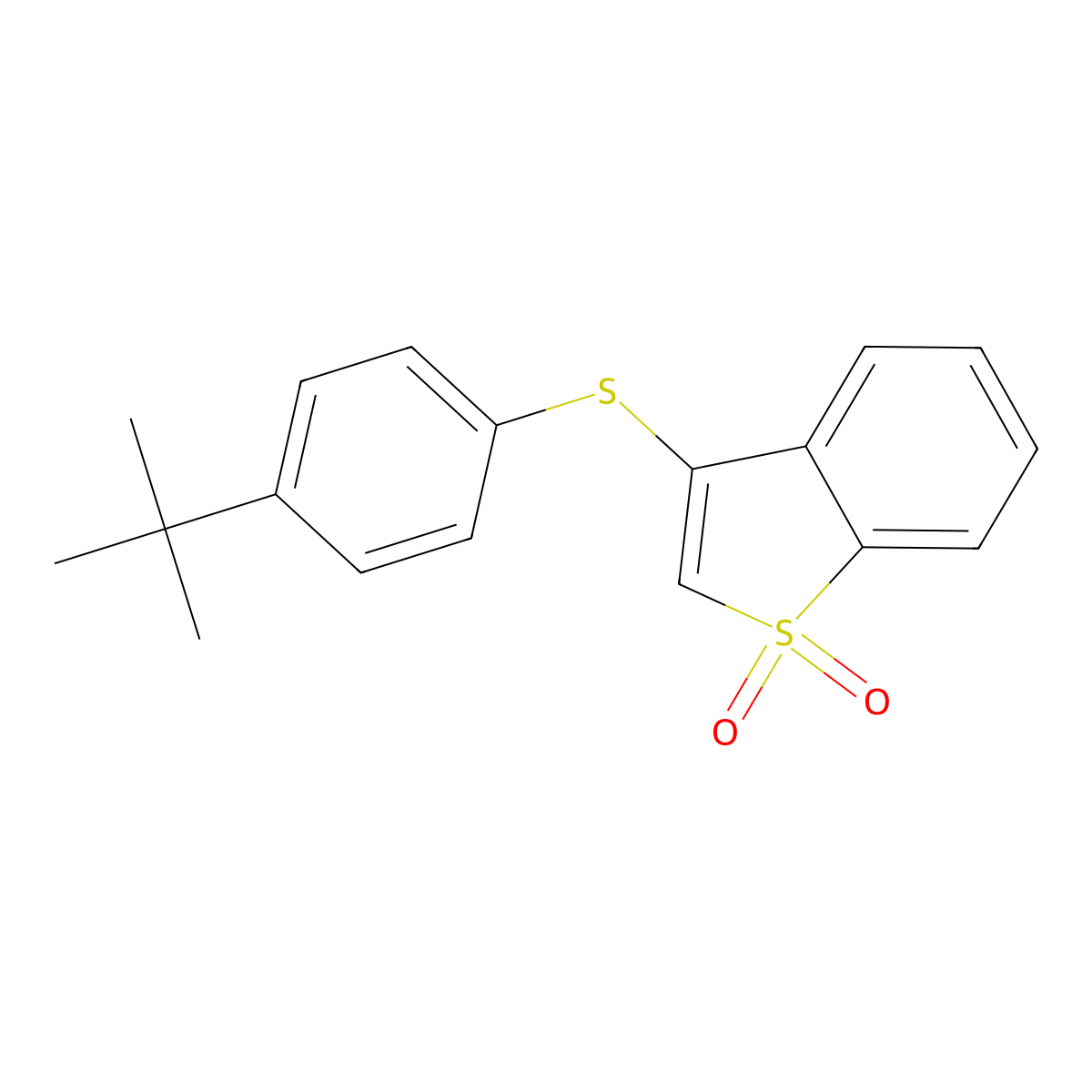 3-(4-Tert-butylphenyl)sulfanyl-1-benzothiophene 1,1-dioxide molecular structure, CAS 28494-46-4