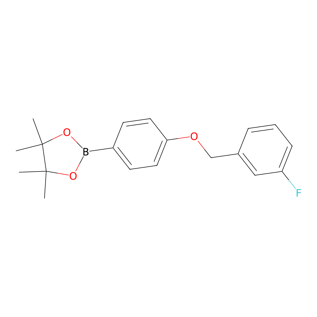 2-(4-((3-Fluorobenzyl)oxy)phenyl)-4,4,5,5-tetramethyl-1,3,2-dioxaborolane molecular structure, CAS 2849545-92-0