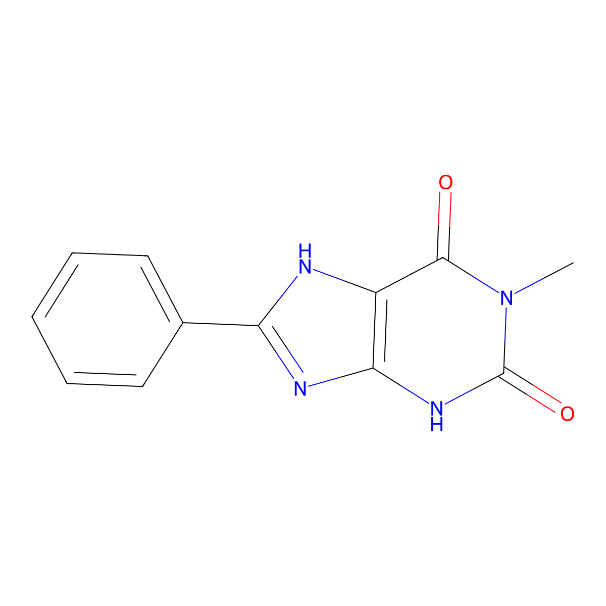1-Methyl-8-phenyl-3,7-dihydropurine-2,6-dione molecular structure, CAS 2850-37-5