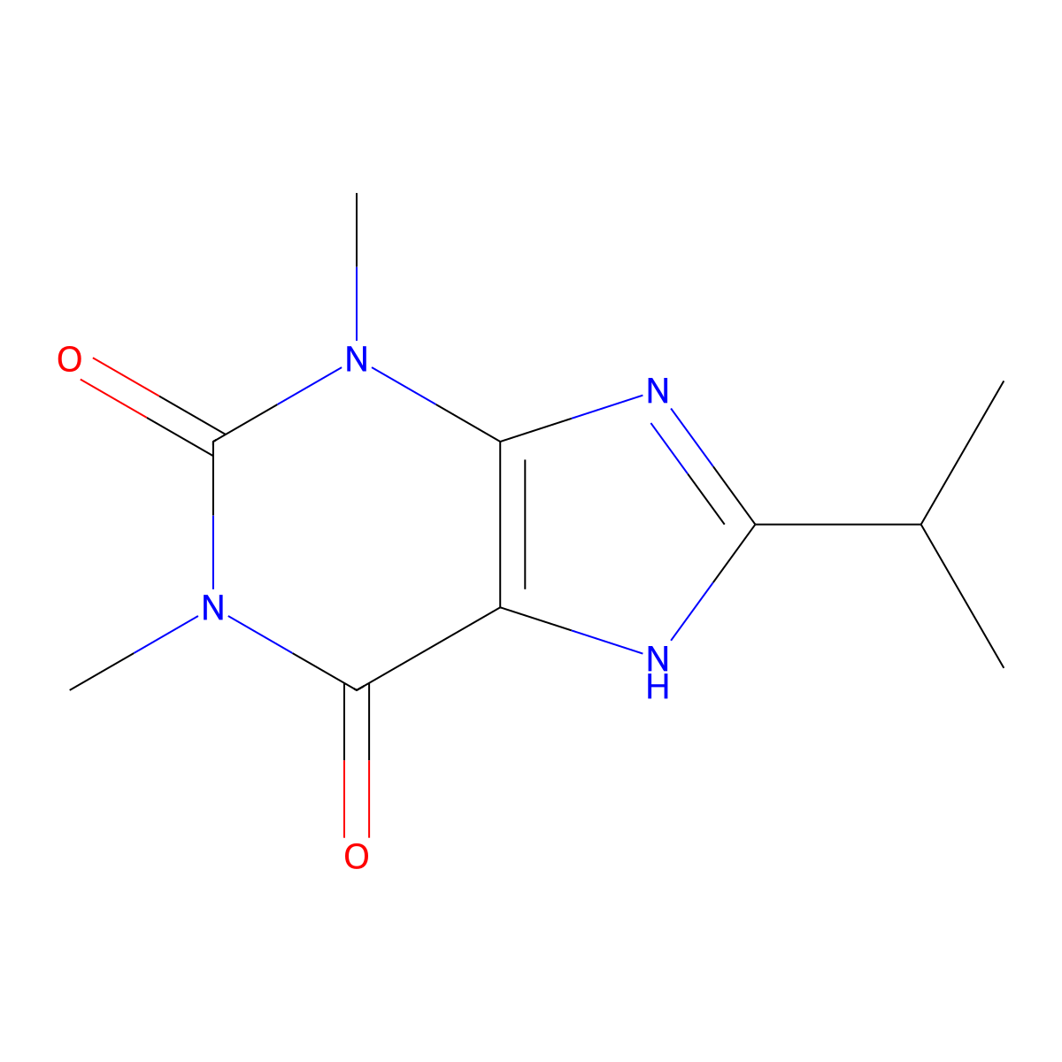 8-Isopropyltheophylline molecular structure, CAS 2850-40-0