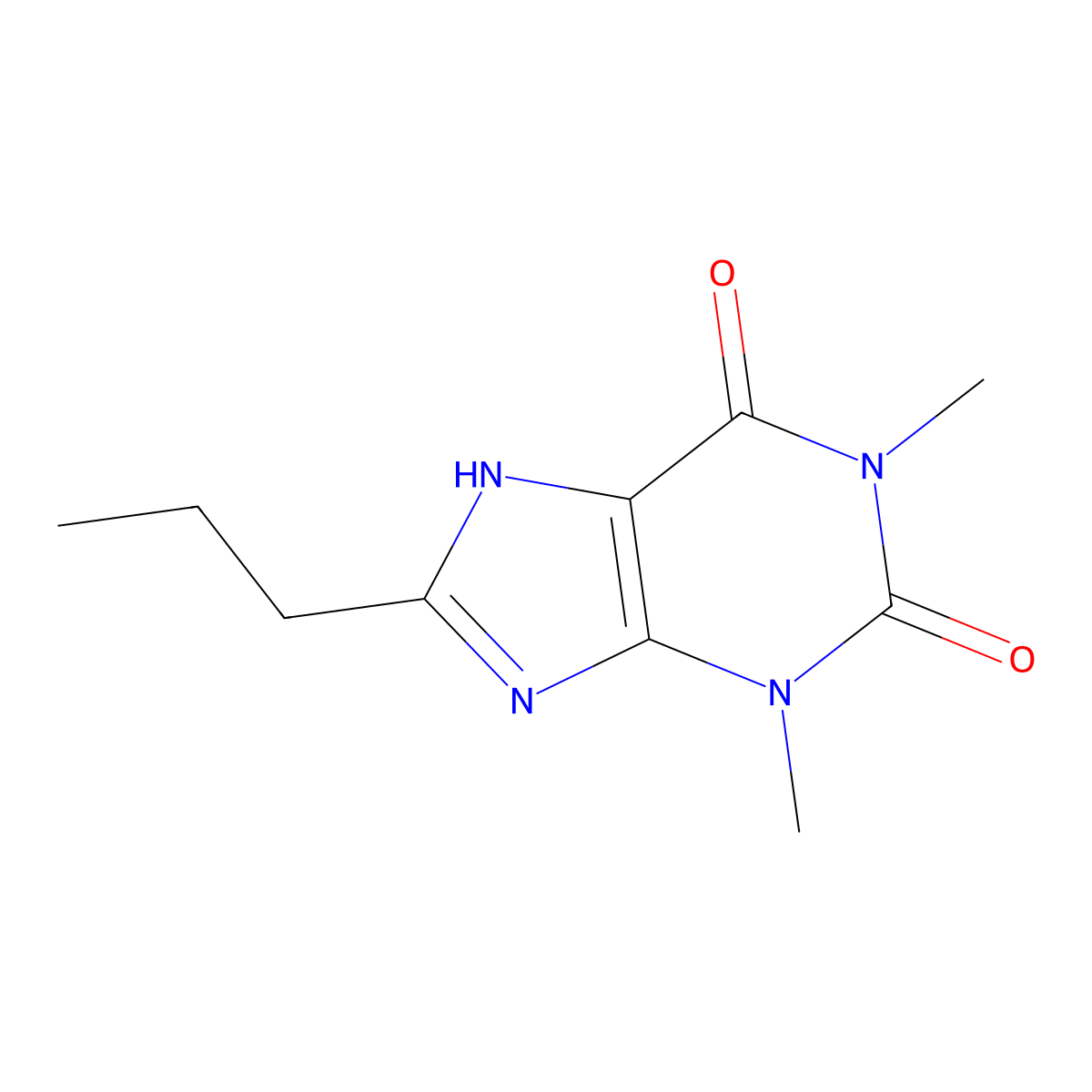 3,9-Dihydro-1,3-dimethyl-8-propyl-1H-purine-2,6-dione molecular structure, CAS 2850-41-1