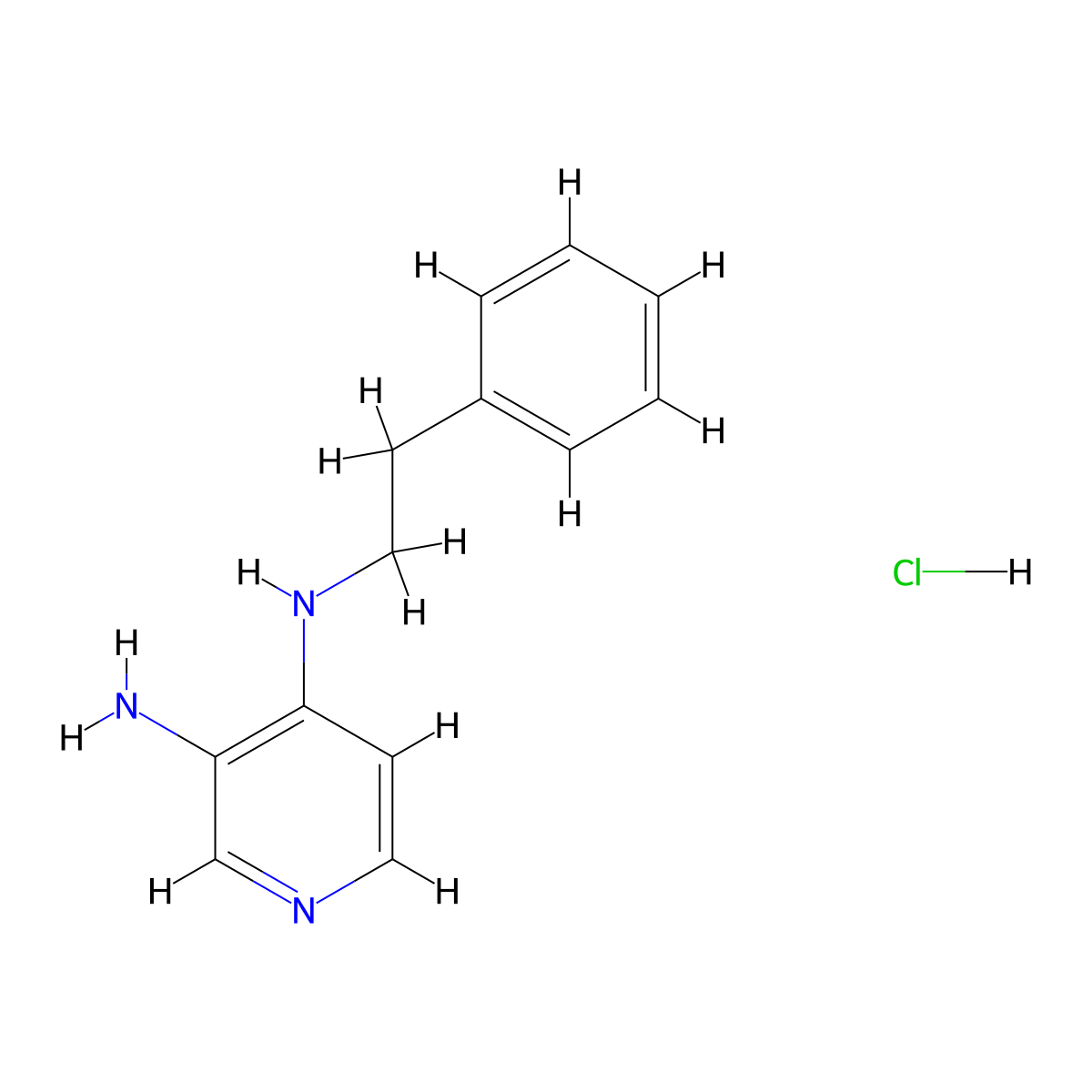 N4-Phenethylpyridine-3,4-diamine hydrochloride molecular structure, CAS 2850-95-5