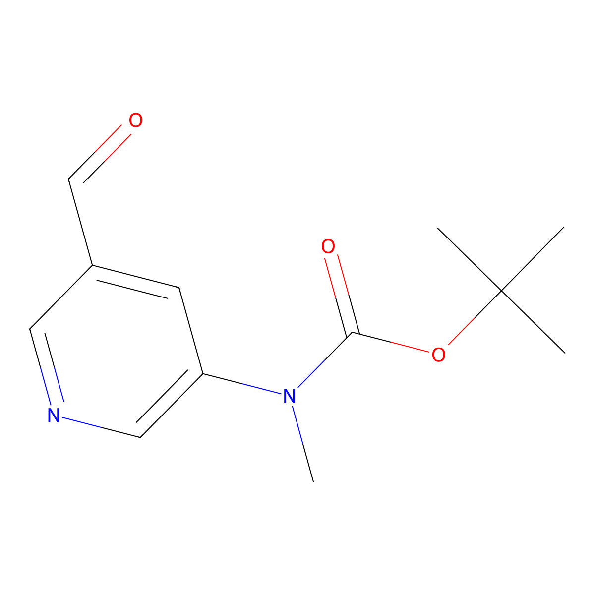 Tert-butyl (5-formylpyridin-3-YL)(methyl)carbamate molecular structure, CAS 2850324-85-3
