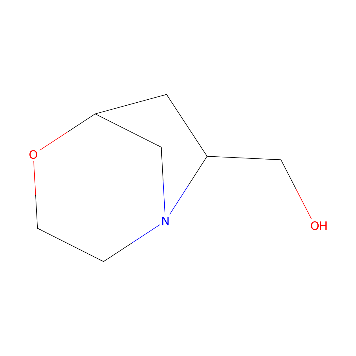 ((1R,5R,7S)-4-Oxa-1-azabicyclo[3.2.1]octan-7-YL)methanol molecular structure, CAS 2850327-12-5