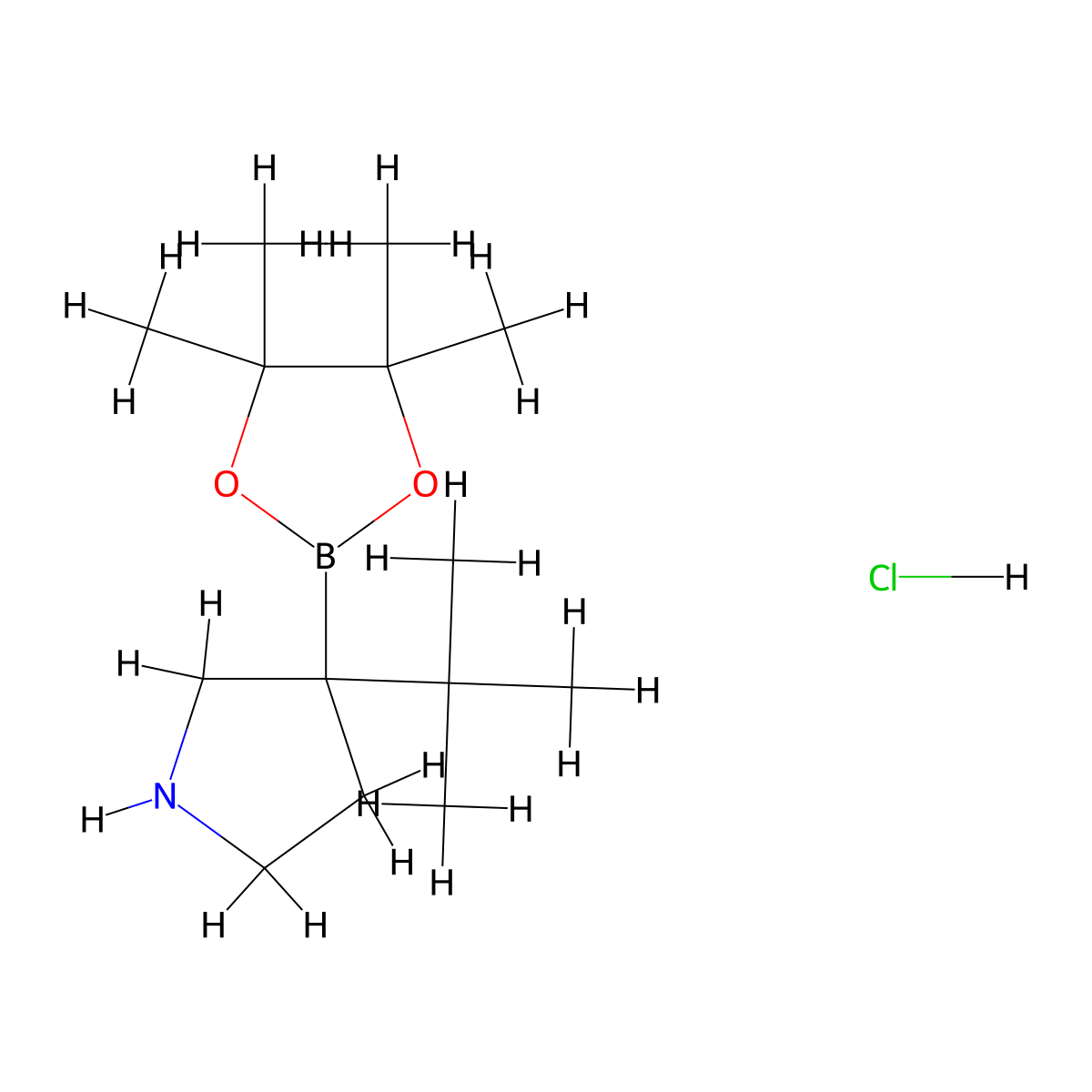 3-Tert-butyl-3-(4,4,5,5-tetramethyl-1,3,2-dioxaborolan-2-yl)pyrrolidine hydrochloride molecular structure, CAS 2850381-24-5