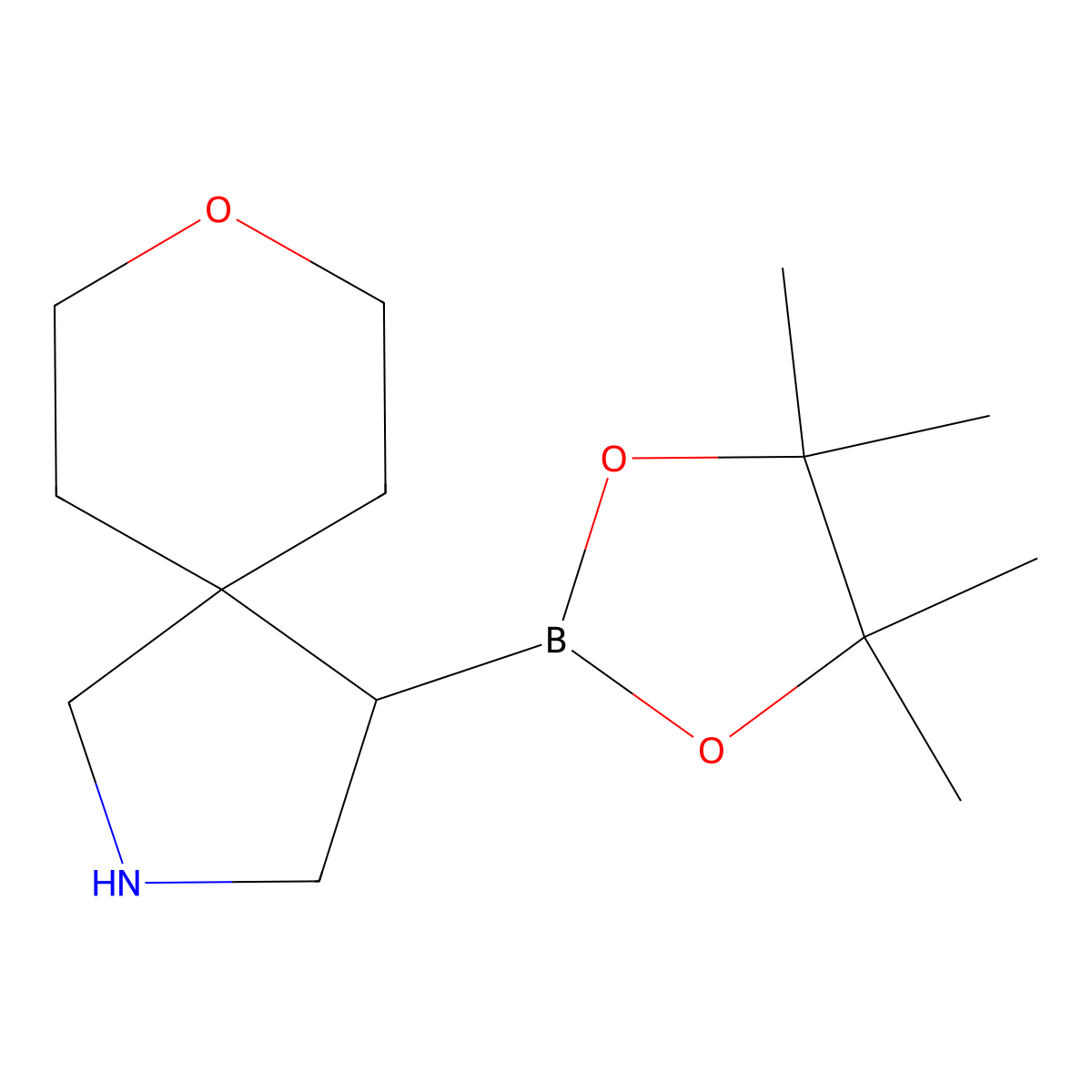 4-(4,4,5,5-Tetramethyl-1,3,2-dioxaborolan-2-yl)-8-oxa-2-azaspiro[4.5]decane molecular structure, CAS 2850381-39-2