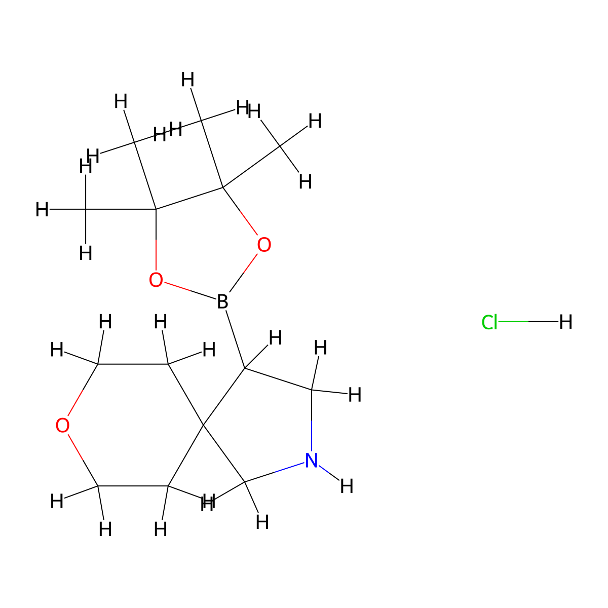 4-(4,4,5,5-Tetramethyl-1,3,2-dioxaborolan-2-yl)-8-oxa-2-azaspiro[4.5]decane hydrochloride molecular structure, CAS 2850381-40-5