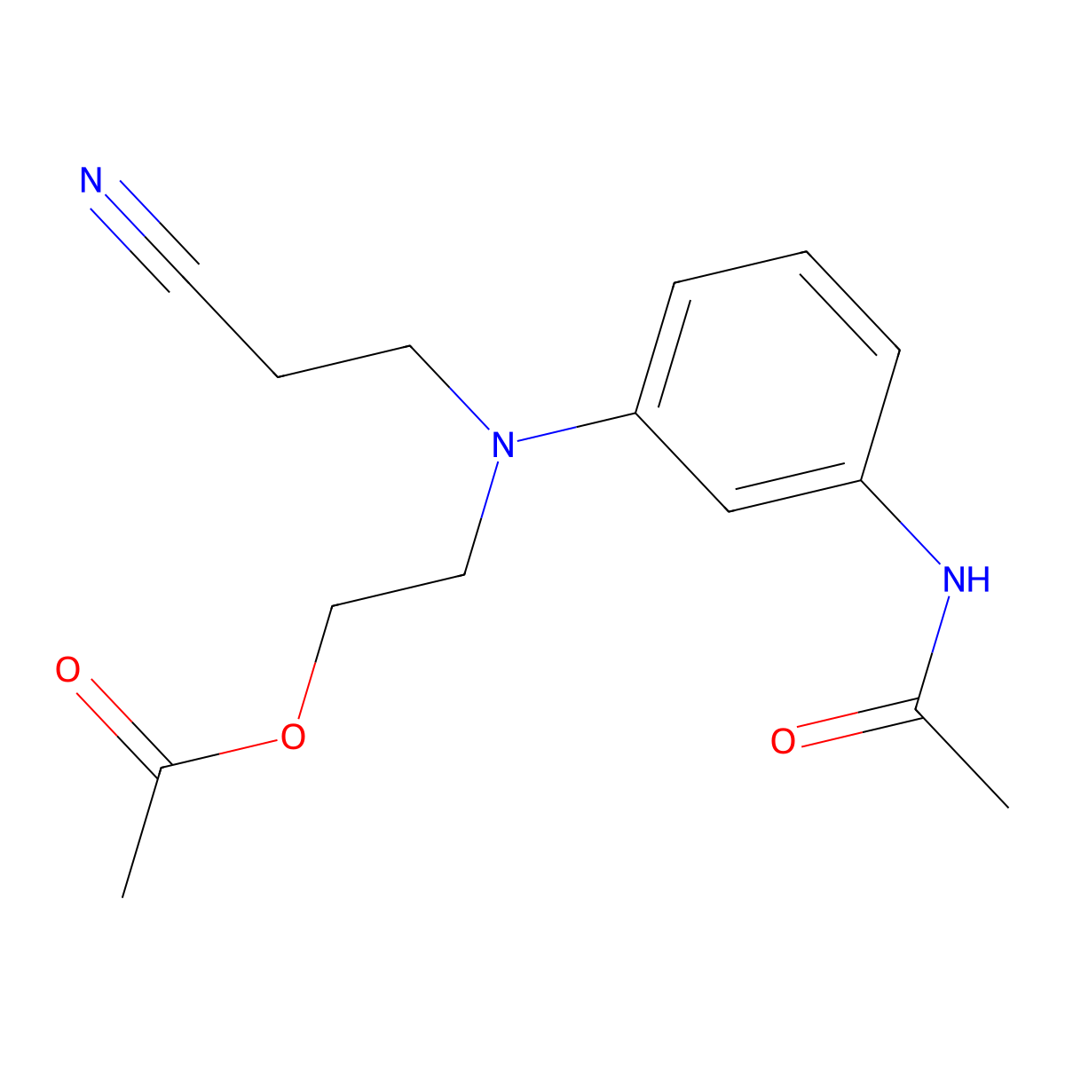 Acetamide, N-(3-((2-(acetyloxy)ethyl)(2-cyanoethyl)amino)phenyl)- molecular structure, CAS 28505-89-7