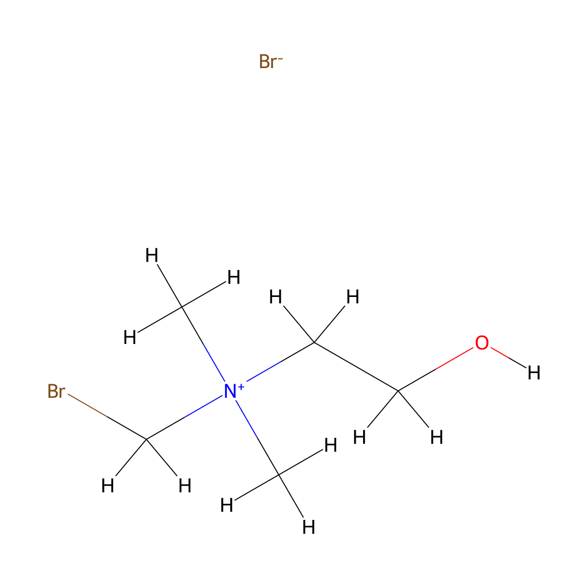 (Bromomethyl)(2-hydroxyethyl)dimethylazanium bromide molecular structure, CAS 28508-20-5