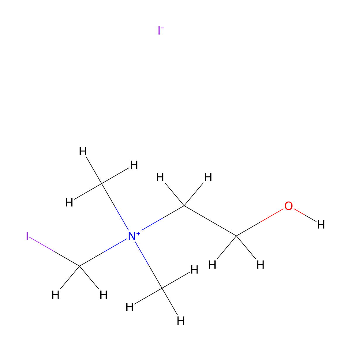 Iodocholine iodide molecular structure, CAS 28508-22-7