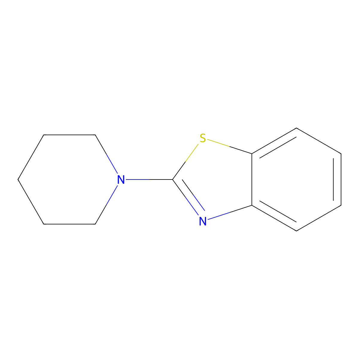 2-Piperidinobenzothiazole molecular structure, CAS 2851-08-3