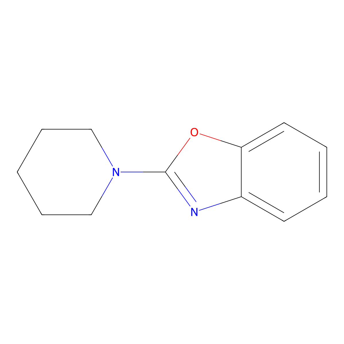 Benzoxazole, 2-(1-piperidinyl)- molecular structure, CAS 2851-09-4