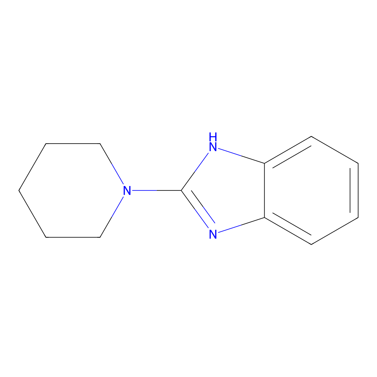 2-(Piperidin-1-yl)-1H-benzimidazole molecular structure, CAS 2851-12-9