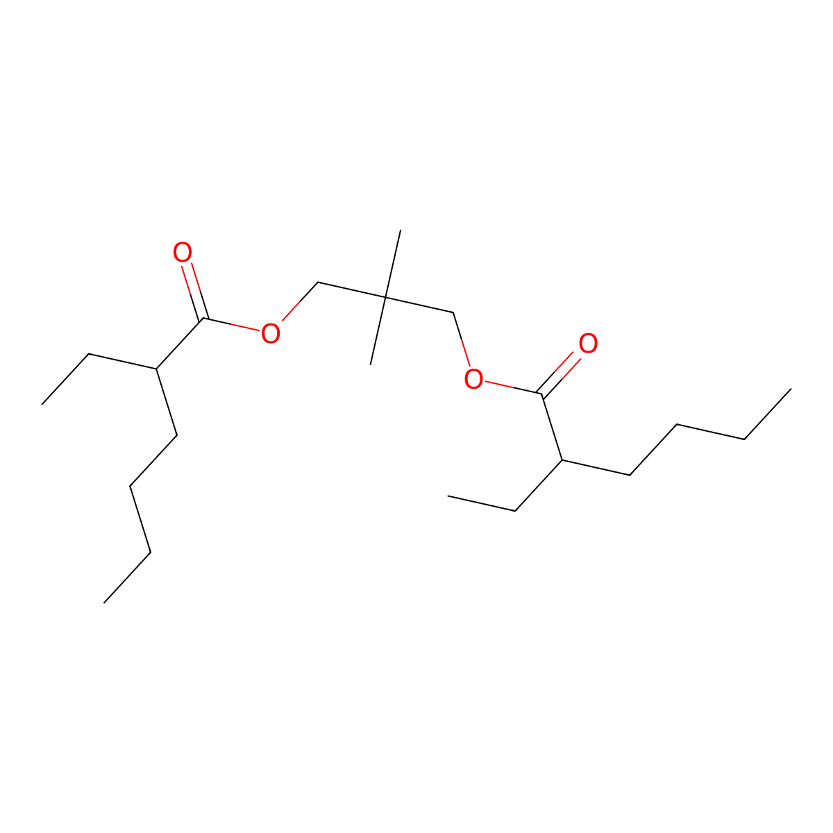 Neopentyl Glycol Diethylhexanoate molecular structure, CAS 28510-23-8