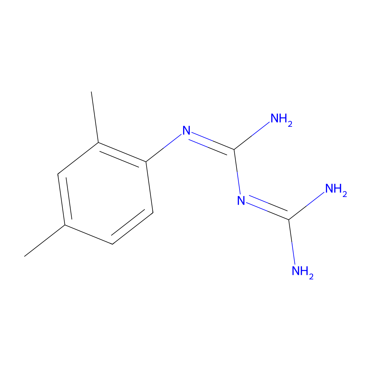 Imidodicarbonimidic diamide, N-(2,4-dimethylphenyl)- molecular structure, CAS 28510-45-4