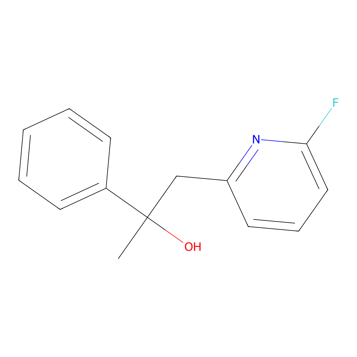6-Fluoro-alpha-methyl-alpha-phenyl-2-pyridineethanol molecular structure, CAS 2851053-91-1