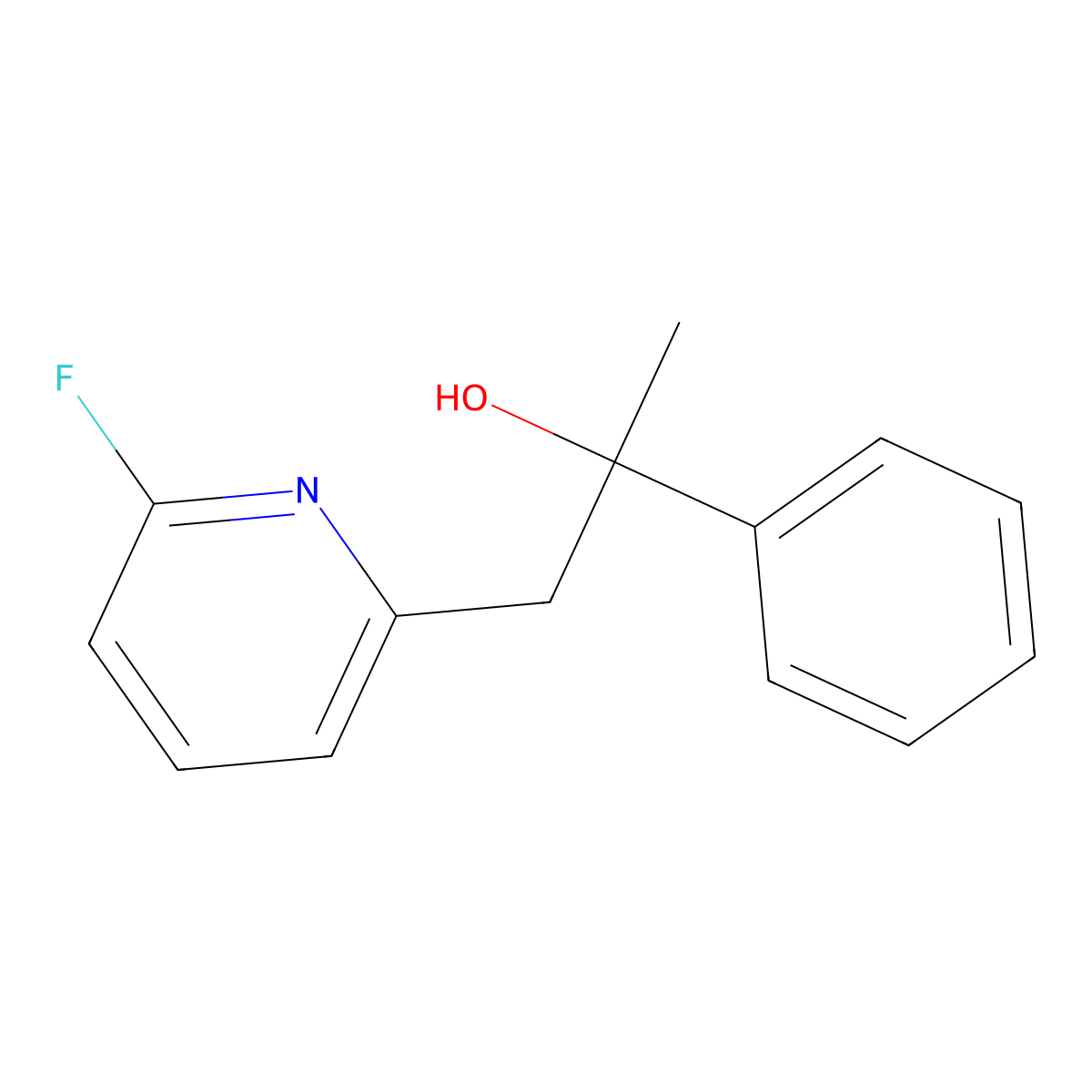 6-Fluoro-alpha-methyl-alpha-phenyl-2-pyridineethanol molecular structure, CAS 2851053-91-1