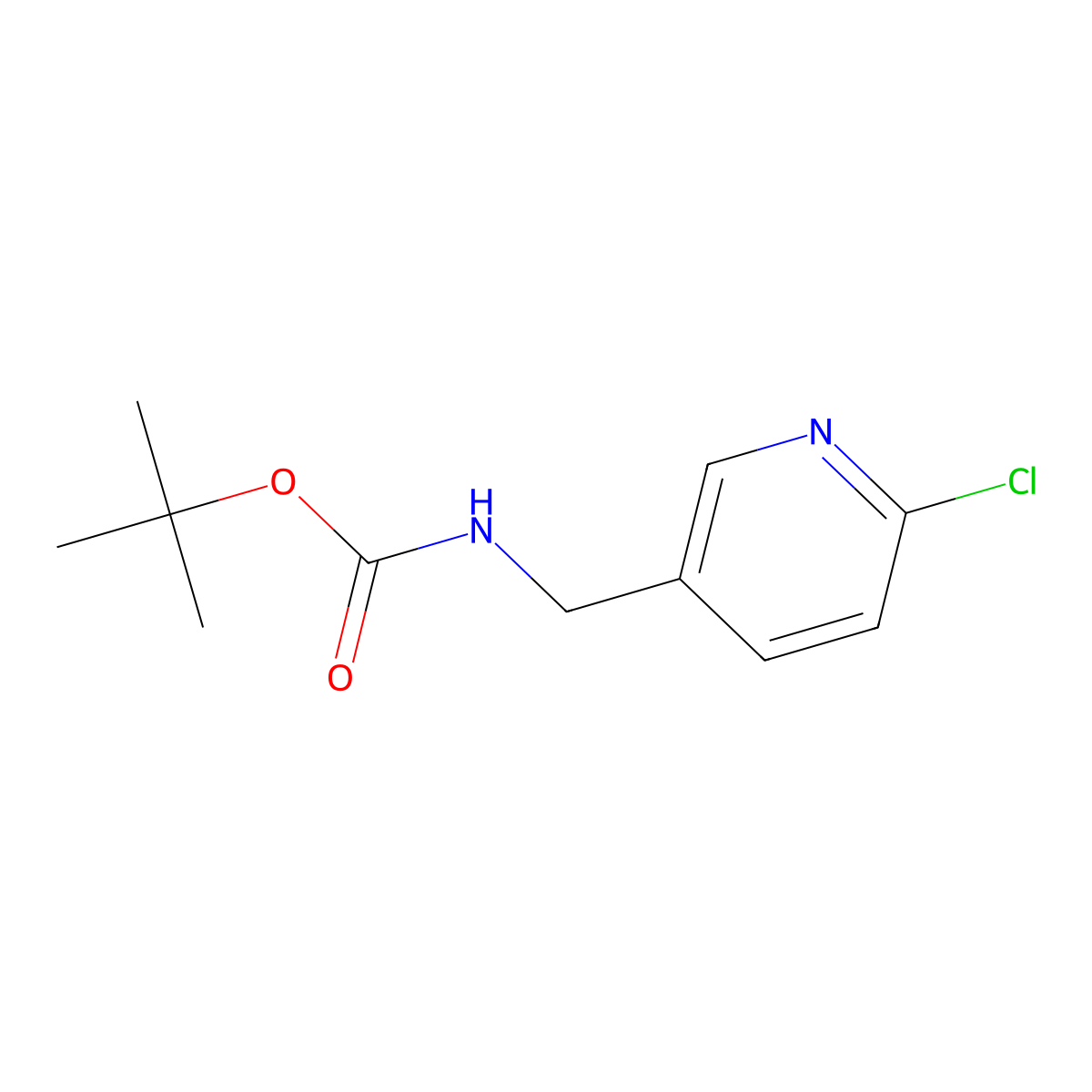 Tert-butyl [(6-chloropyridin-3-yl)methyl]carbamate molecular structure, CAS 285119-72-4
