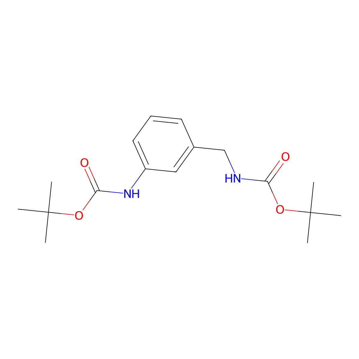 Tert-butyl (3-(((tert-butoxycarbonyl)amino)methyl)phenyl)carbamate molecular structure, CAS 285119-74-6
