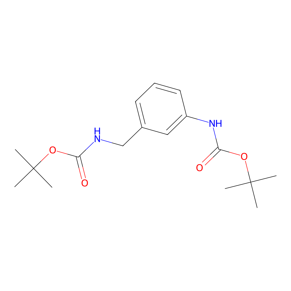Tert-butyl (3-(((tert-butoxycarbonyl)amino)methyl)phenyl)carbamate molecular structure, CAS 285119-74-6