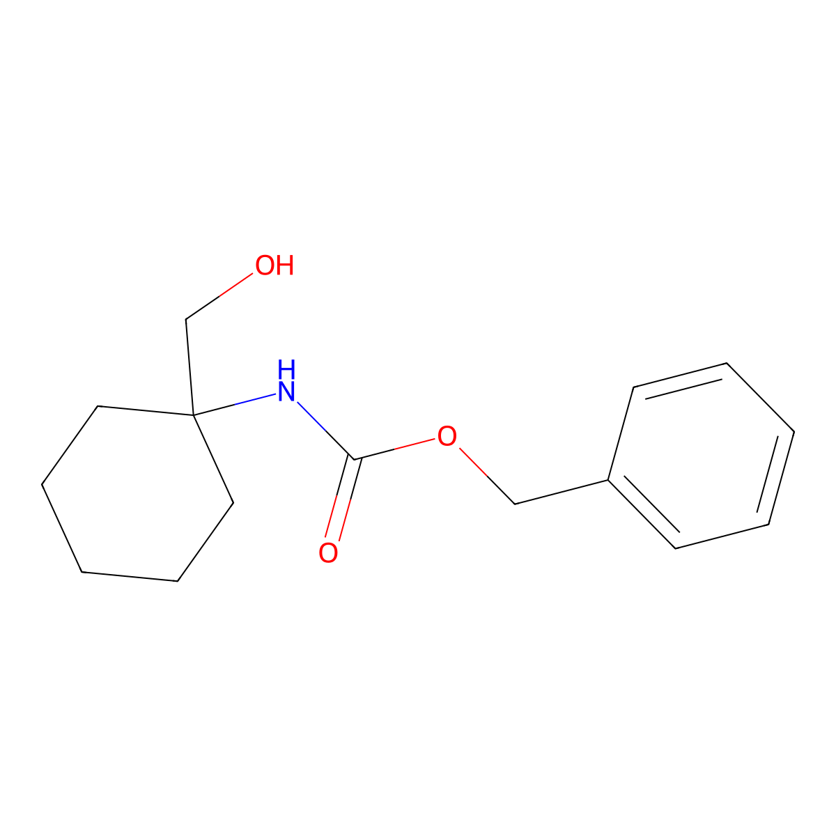 benzyl N-[1-(hydroxymethyl)cyclohexyl]carbamate molecular structure, CAS 285124-16-5