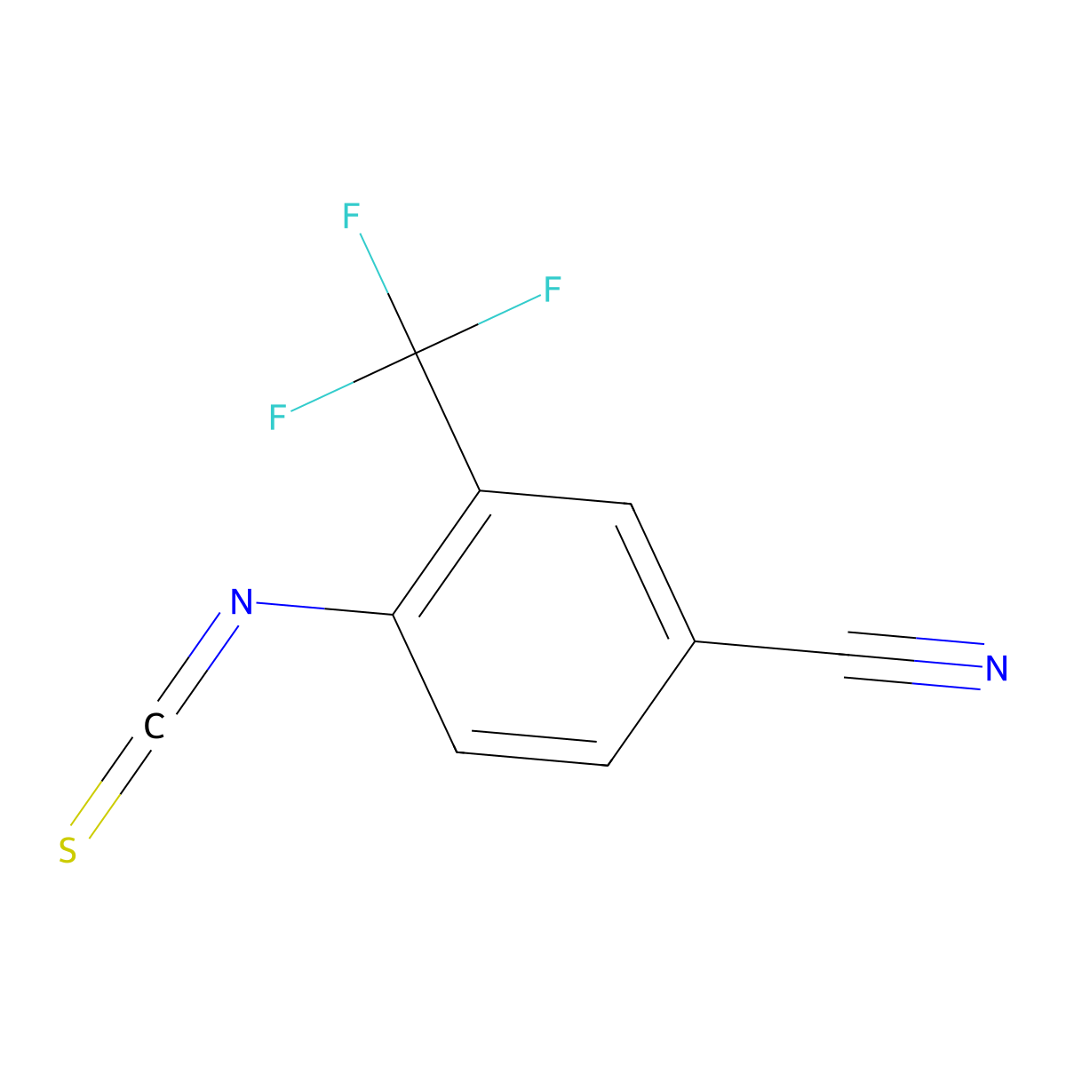 4-Cyano-2-(trifluoromethyl)phenylisothiocyanate molecular structure, CAS 285125-02-2