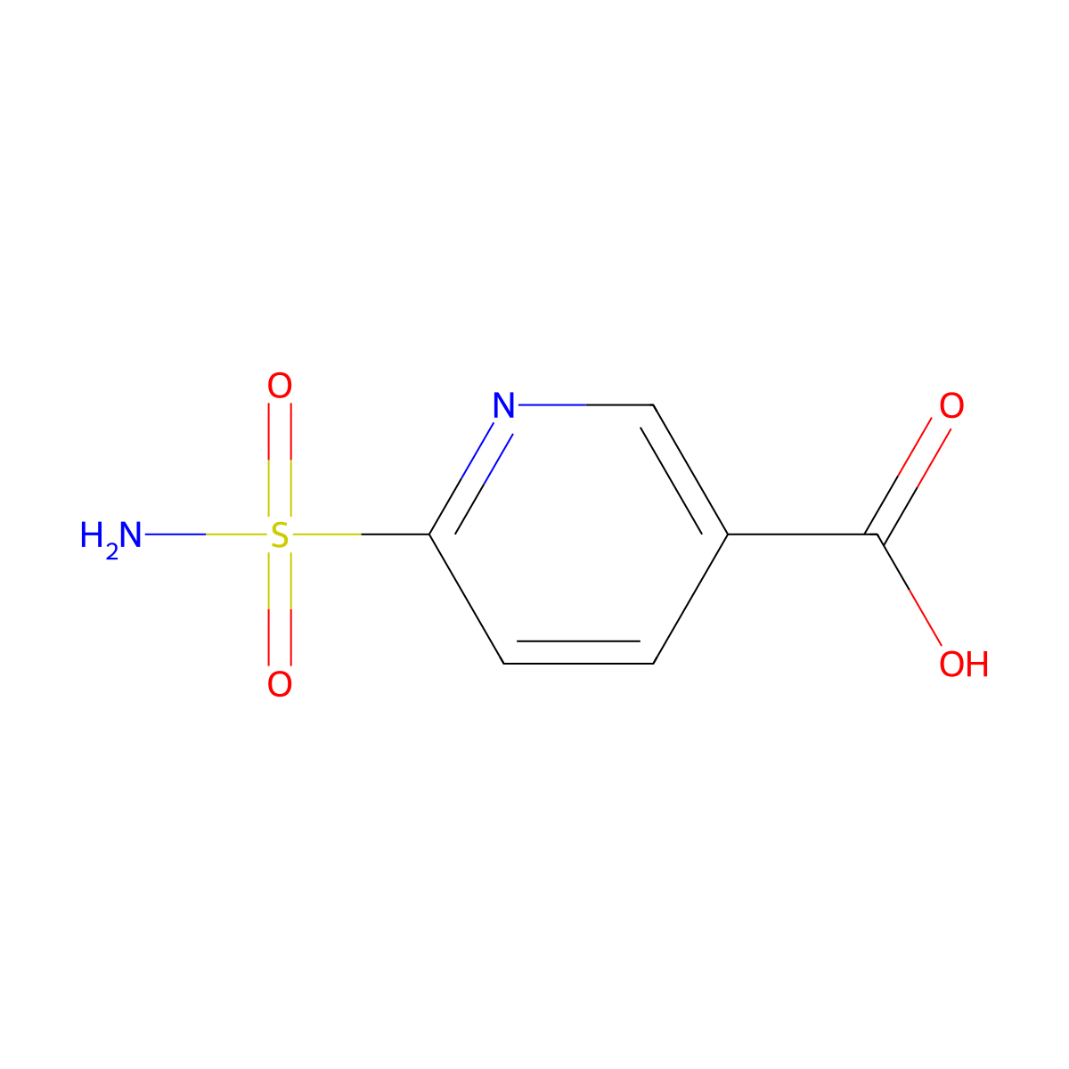 6-Sulfamoylpyridine-3-carboxylic acid molecular structure, CAS 285135-56-0