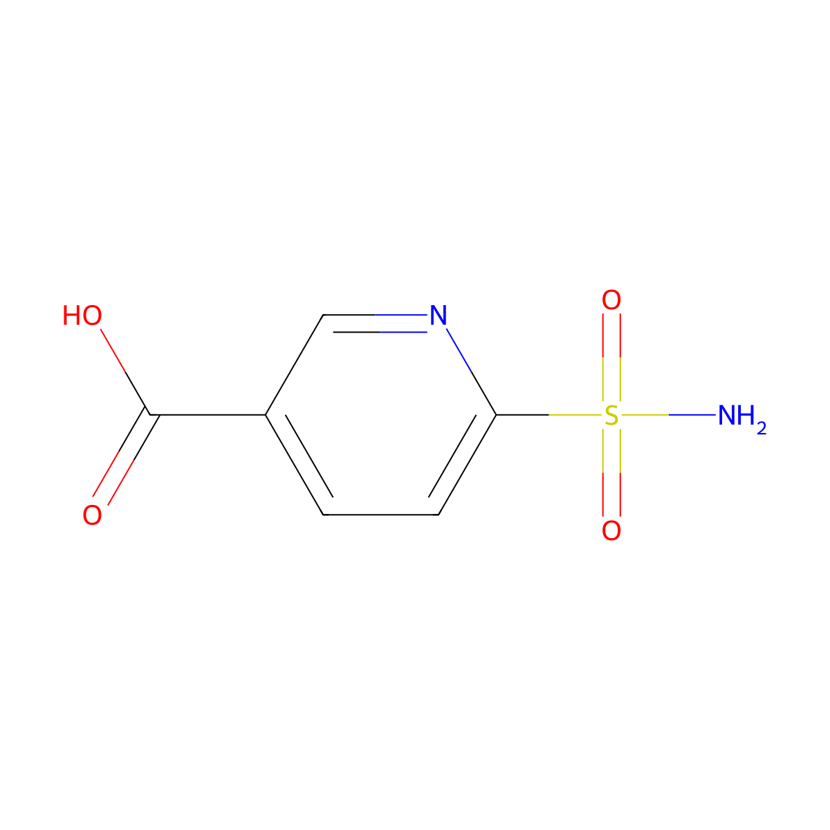 6-Sulfamoylpyridine-3-carboxylic acid molecular structure, CAS 285135-56-0