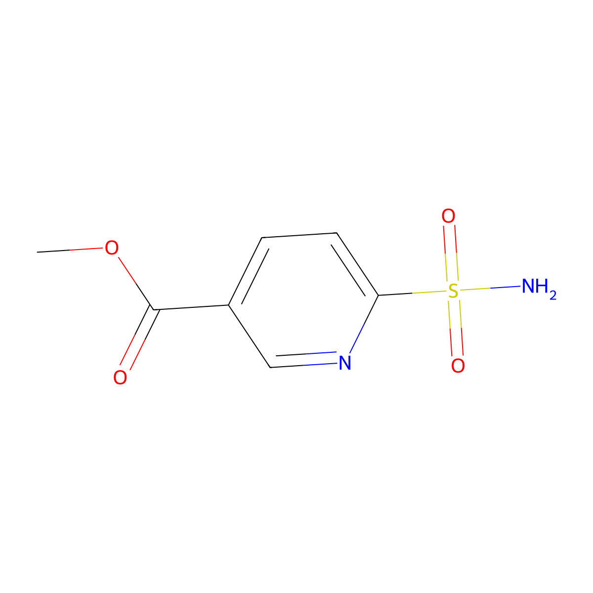 Methyl 6-sulfamoylnicotinate molecular structure, CAS 285135-57-1