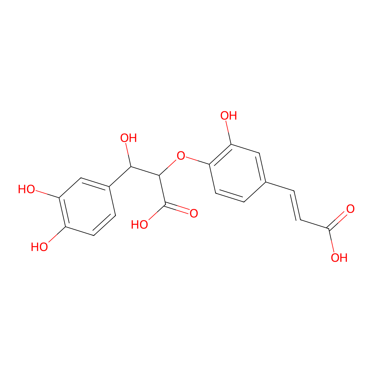 alpha-[4-[(1E)-2-Carboxyethenyl]-2-hydroxyphenoxy]-beta,3,4-trihydroxybenzenepropanoic acid molecular structure, CAS 285136-03-0