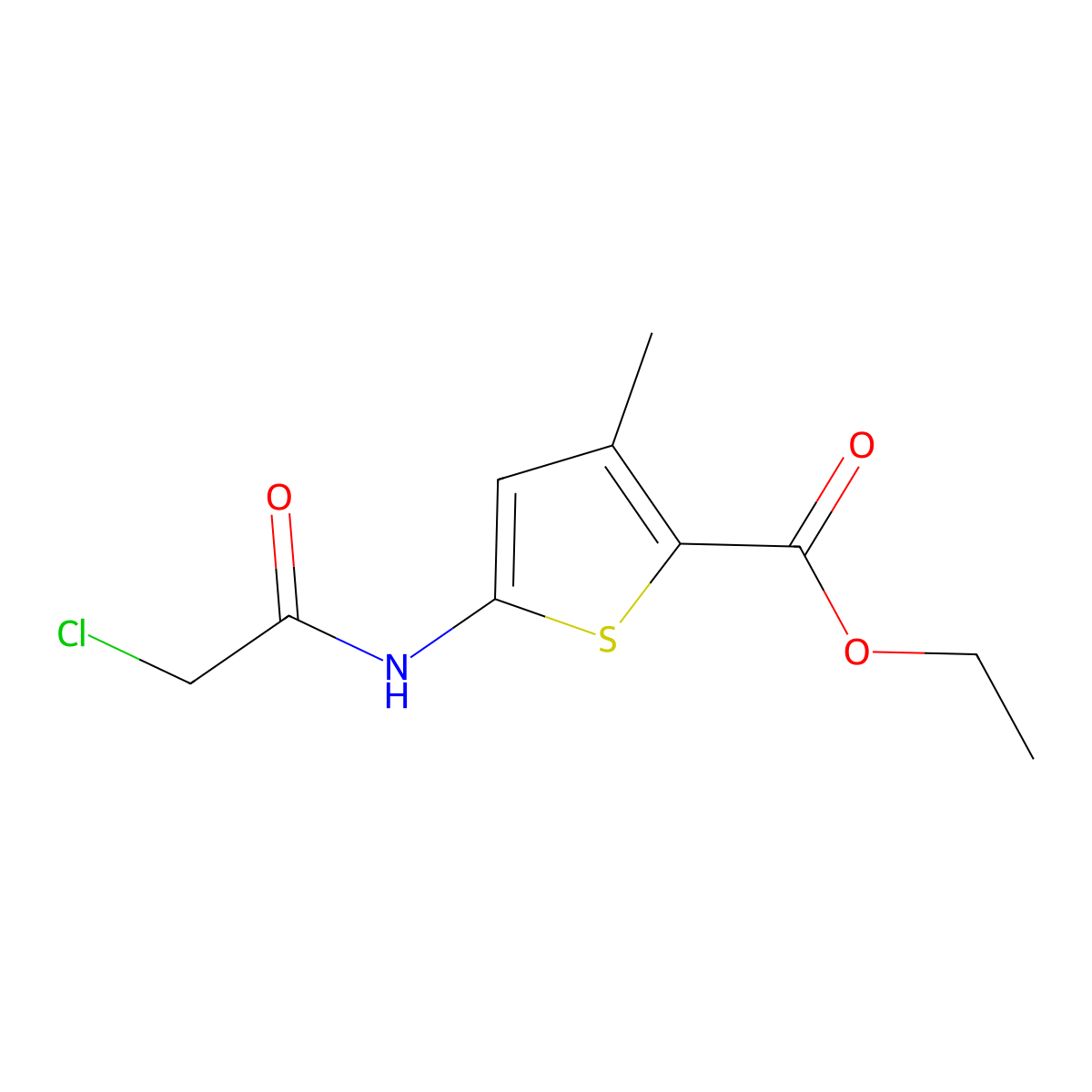 Ethyl 5-(2-chloroacetamido)-3-methylthiophene-2-carboxylate molecular structure, CAS 285138-55-8