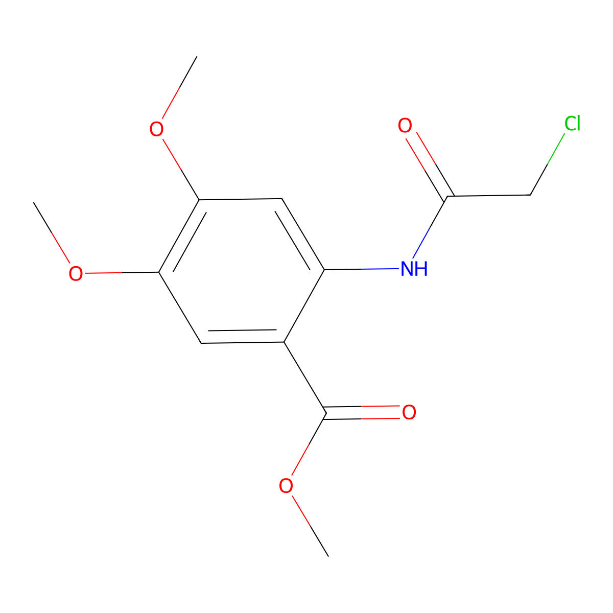Methyl 2-[(2-chloroacetyl)amino]-4,5-dimethoxybenzoate molecular structure, CAS 285138-76-3